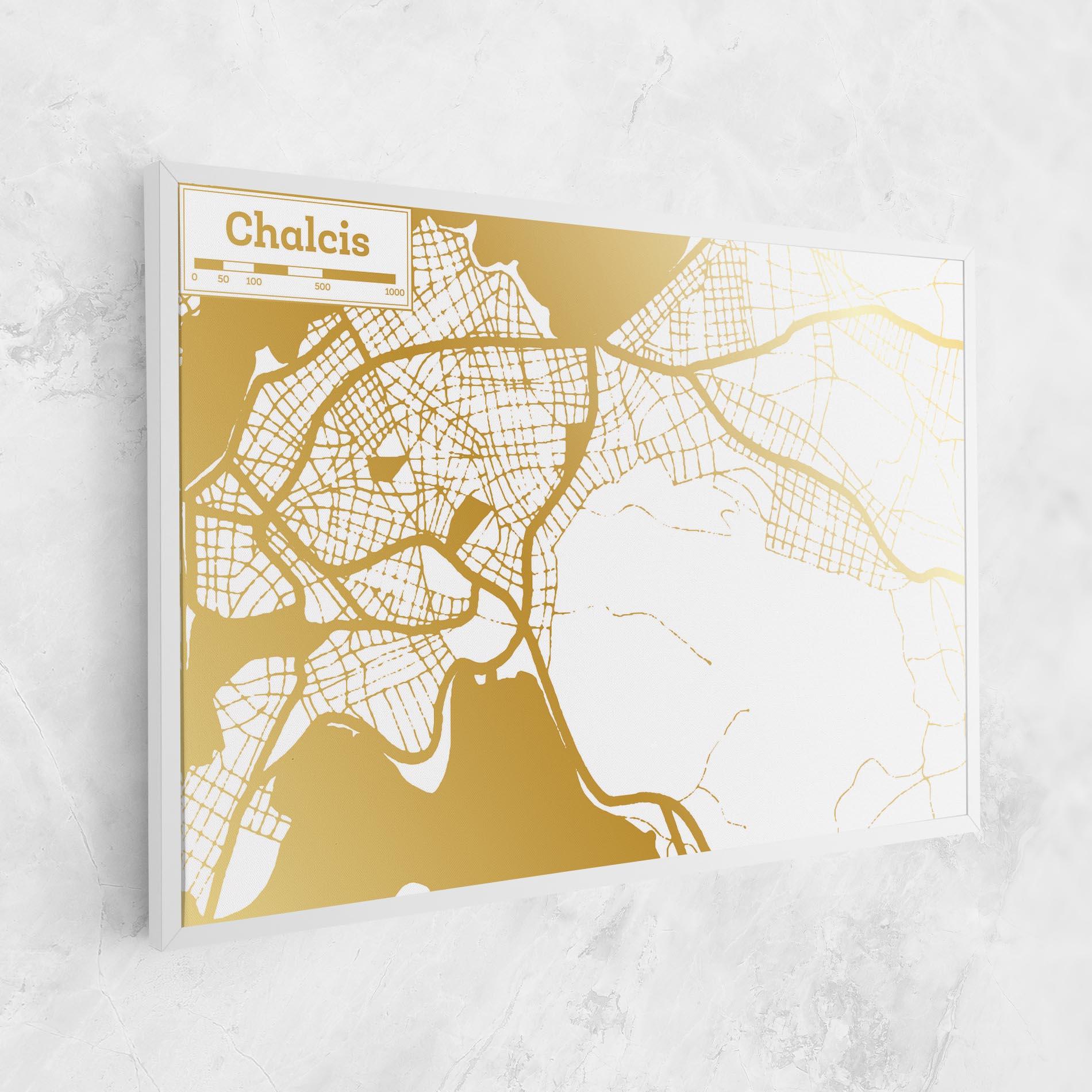 Obraz na Płótnie Chalcis Gold Map mockup 1