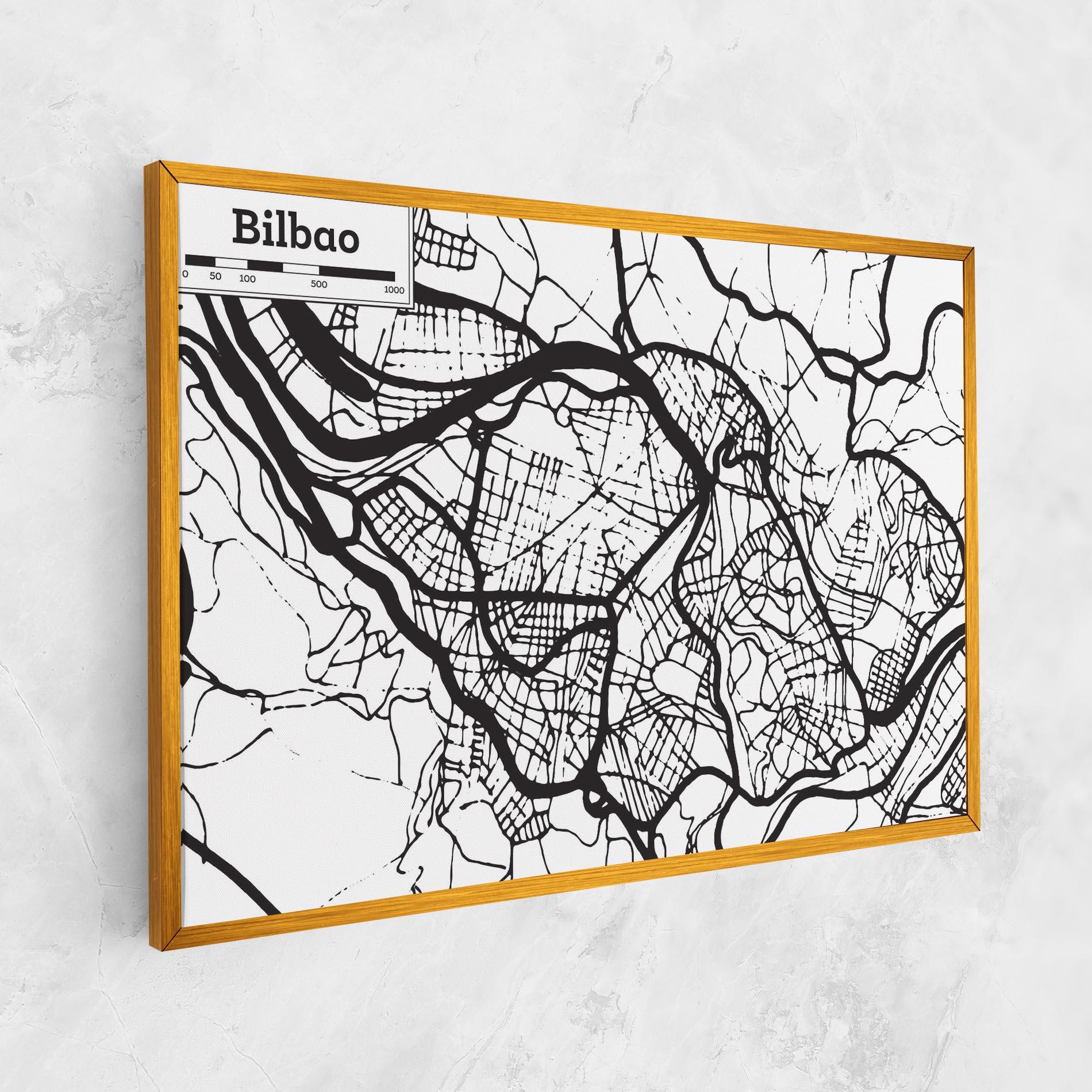 Obraz na Płótnie Bilbao Map mockup 1