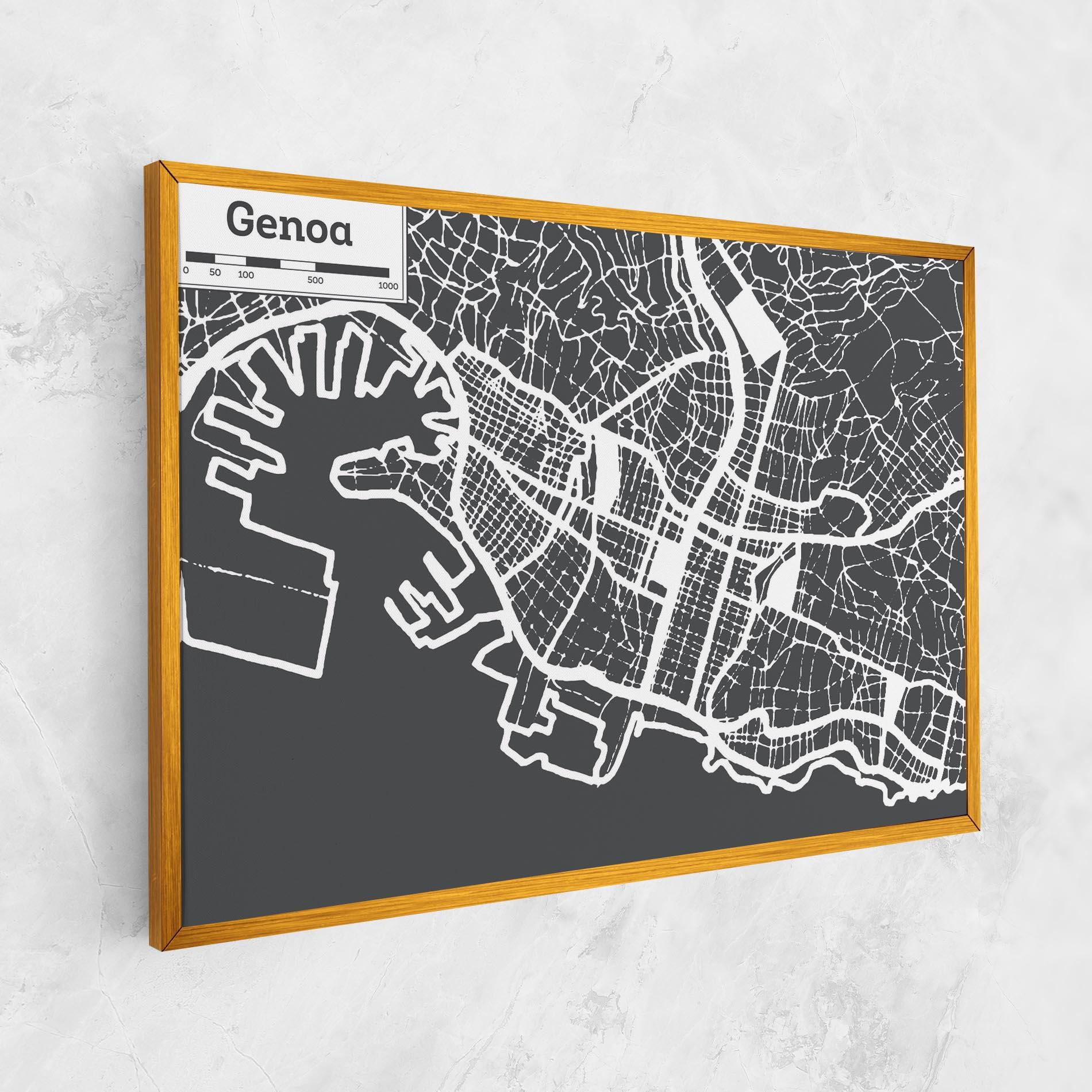Obraz na Płótnie Genoa Map mockup 1