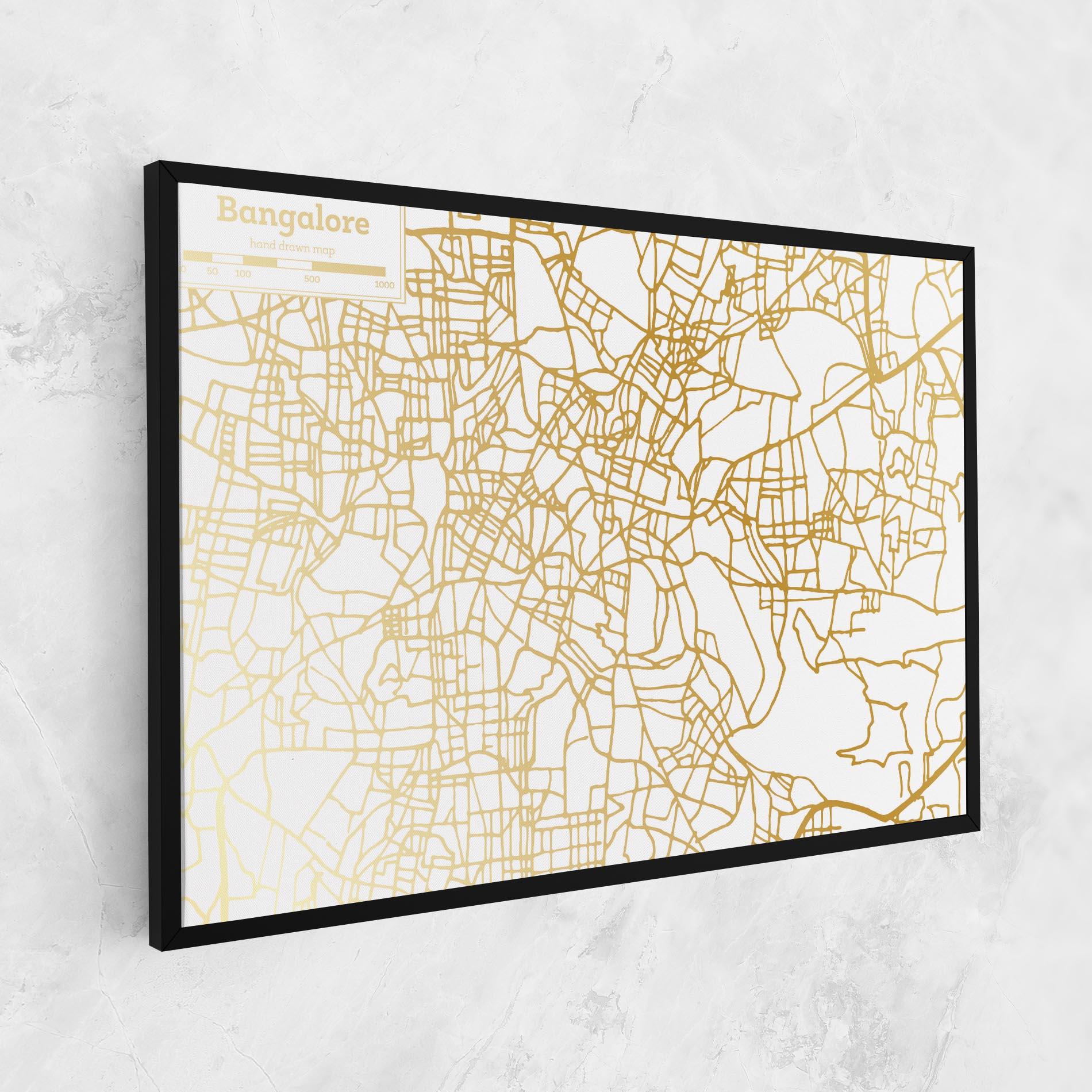 Obraz na Płótnie Bangalore Map mockup 1