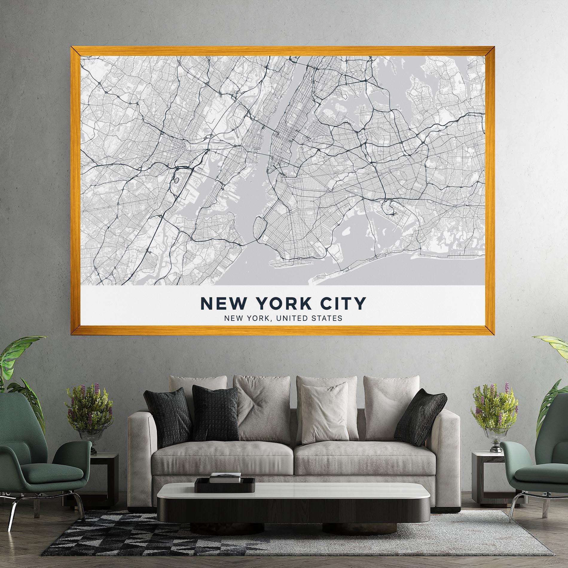 Obraz na Płótnie New York Map mockup 7