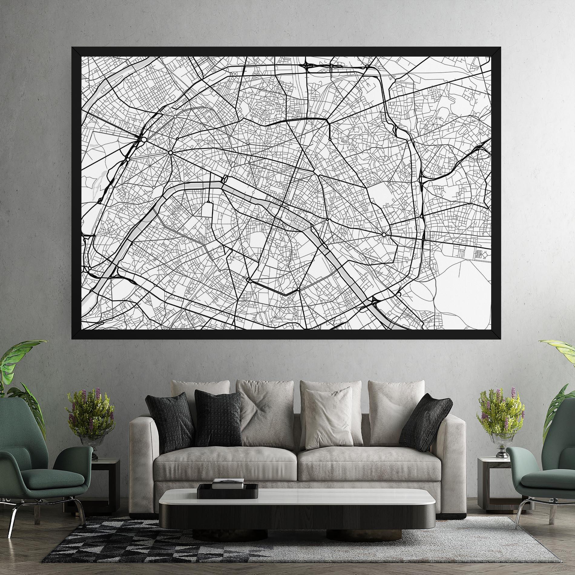 Obraz na Płótnie City Black Line mockup 7