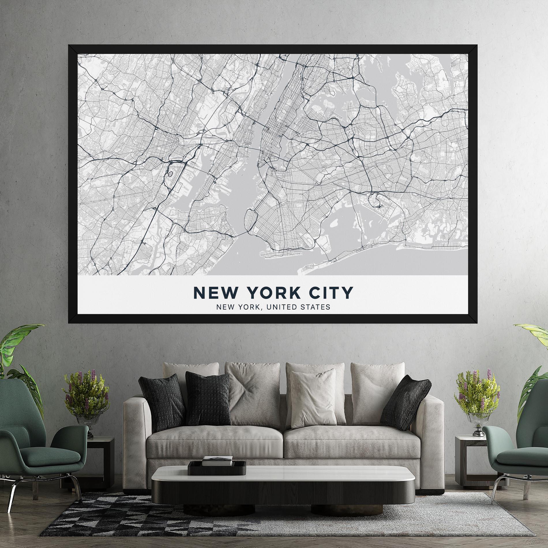 Obraz na Płótnie New York Map mockup 7