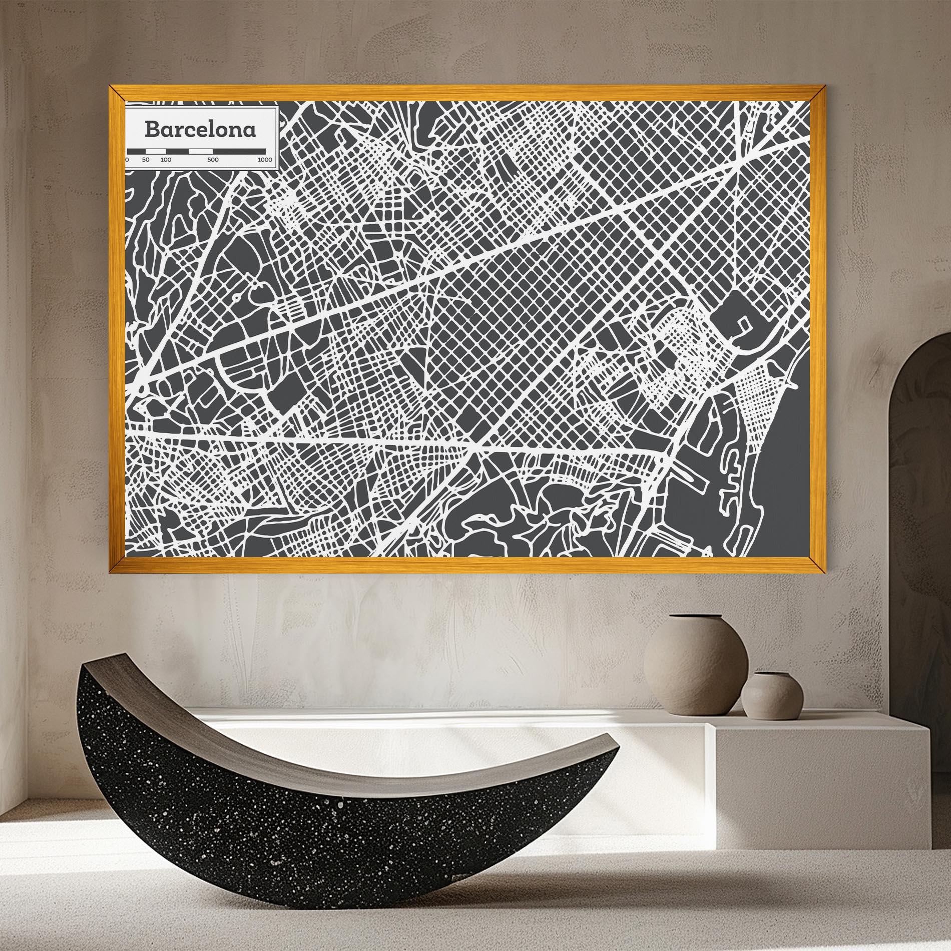 Obraz na Płótnie Barcelona Map mockup 8