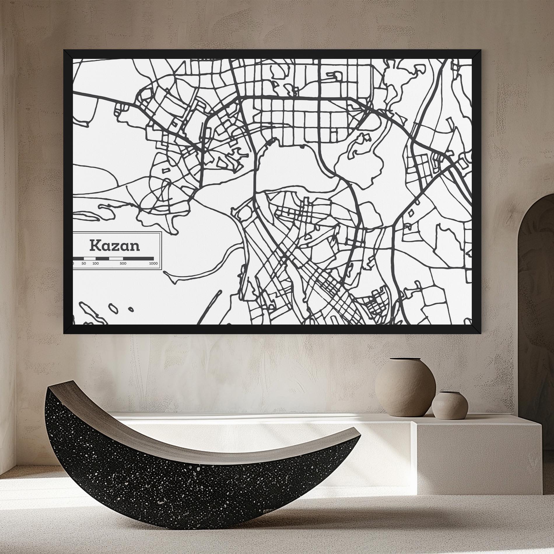 Obraz na Płótnie Kazan Map mockup 8