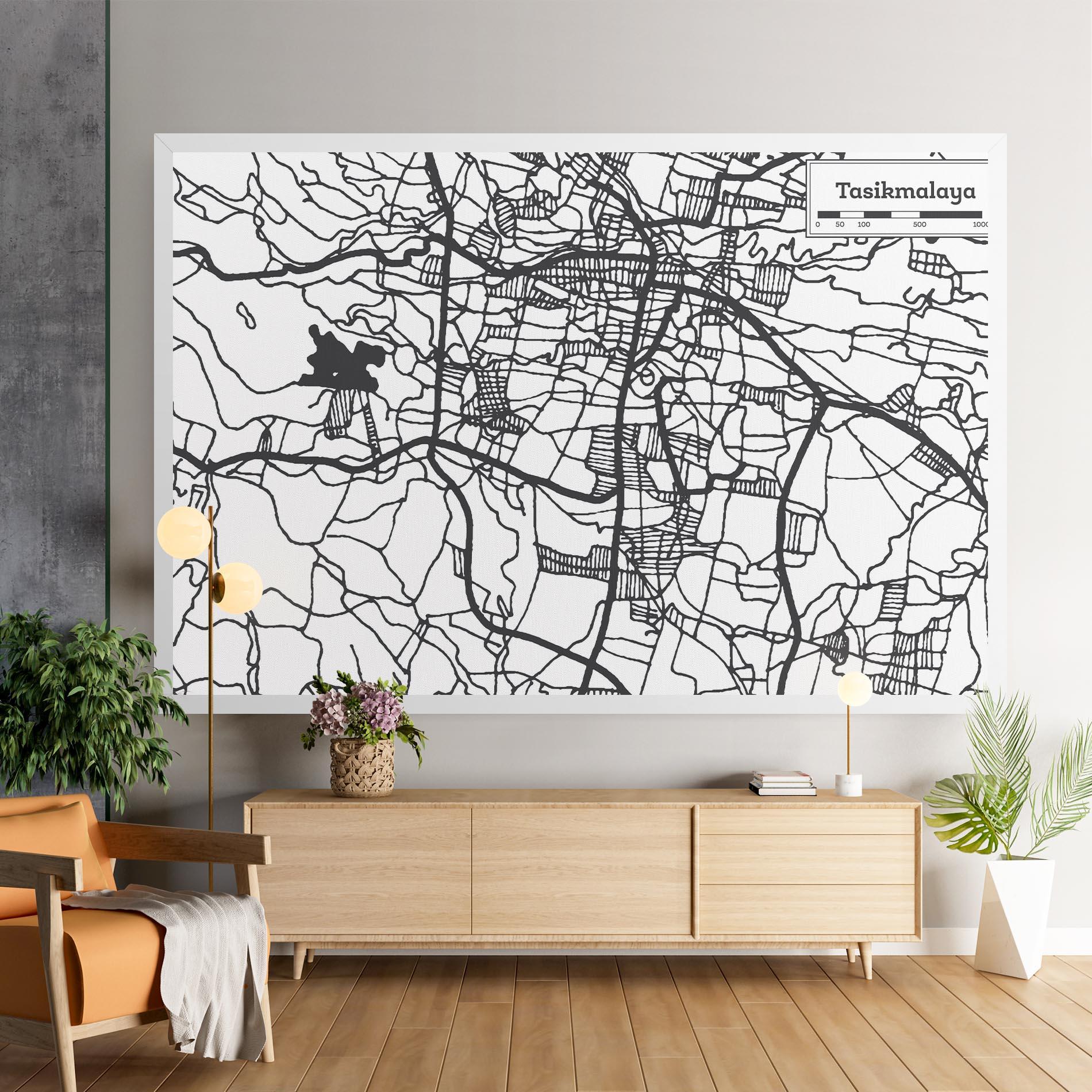 Obraz na Płótnie Tasikmalaya Map mockup 9