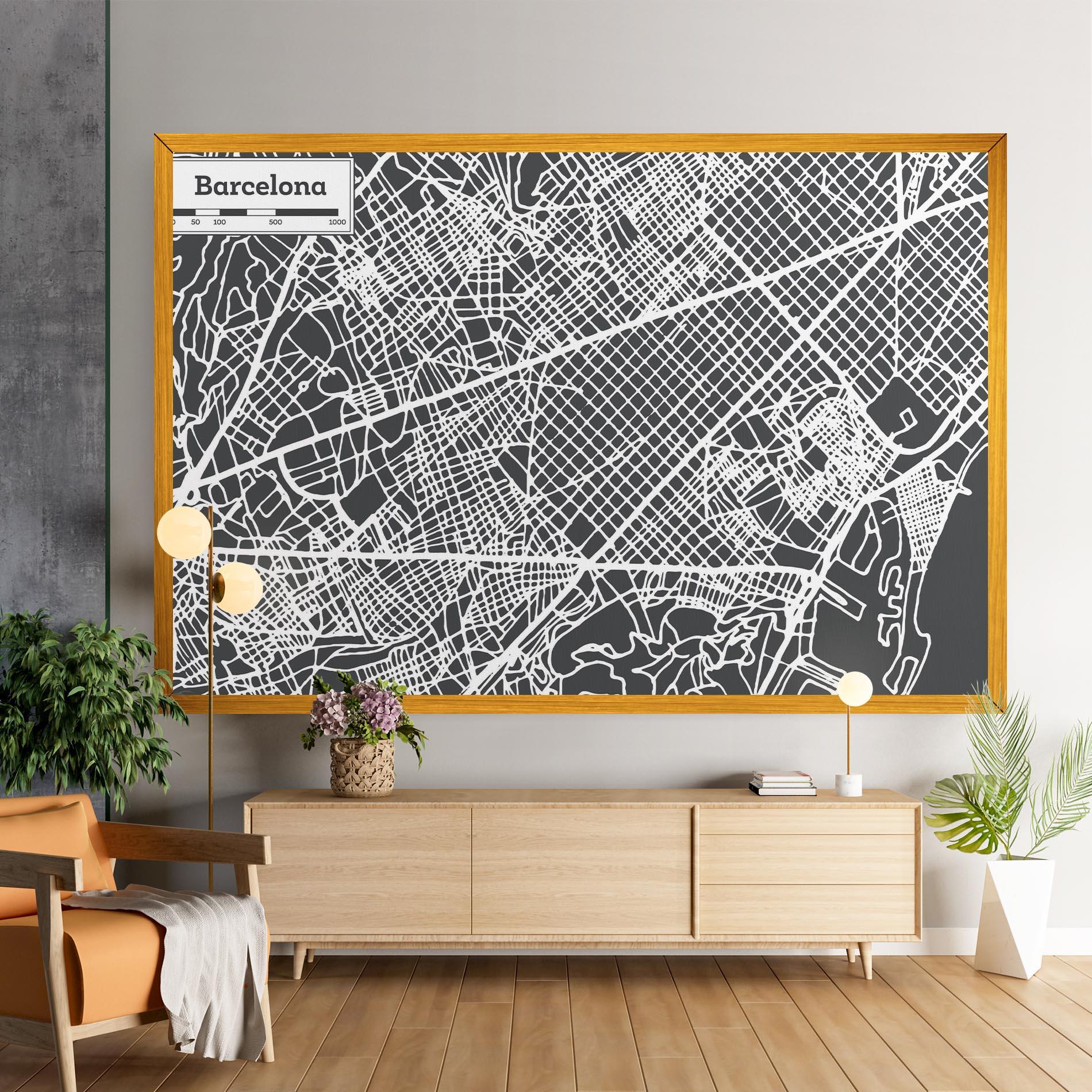 Obraz na Płótnie Barcelona Map mockup 9
