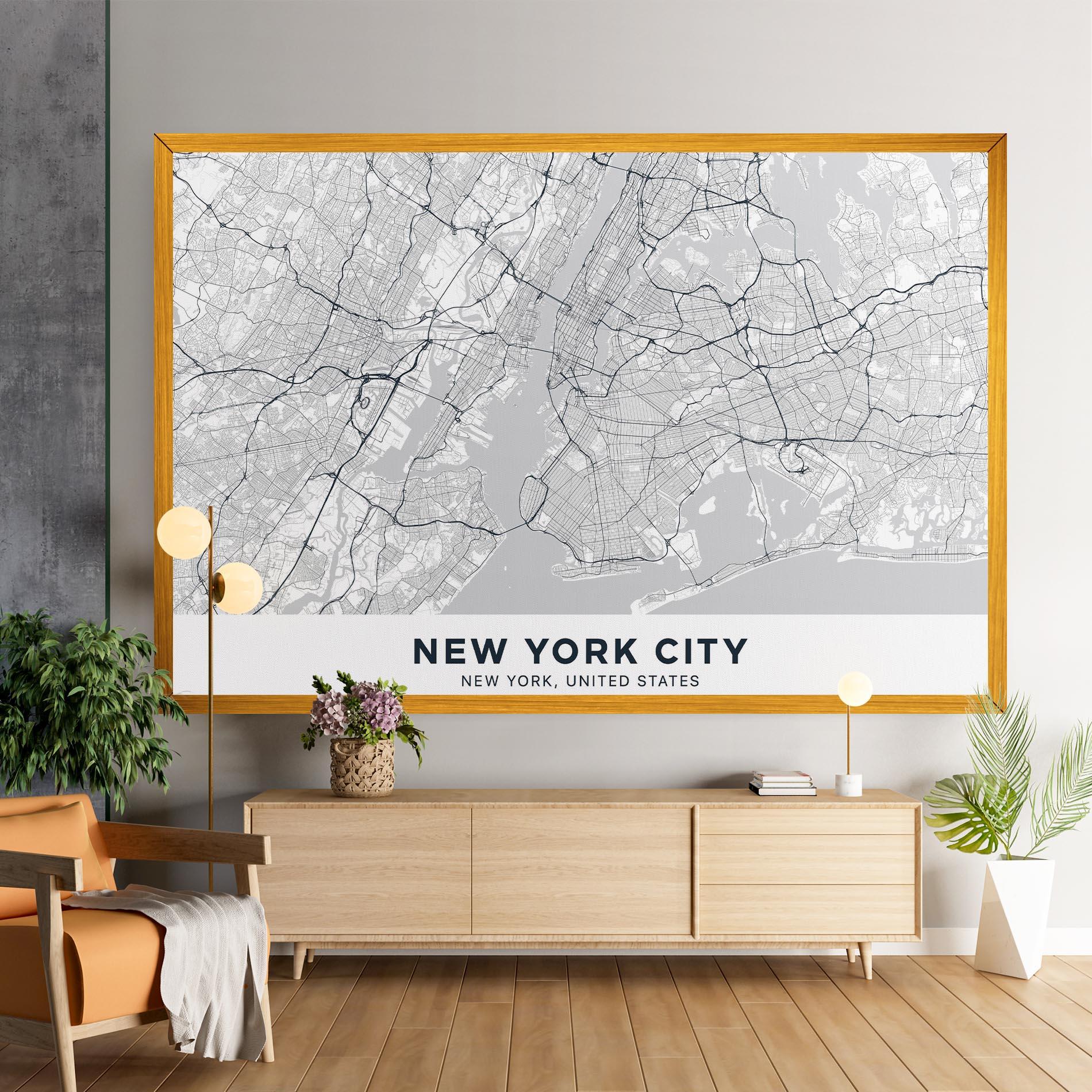 Obraz na Płótnie New York Map mockup 9