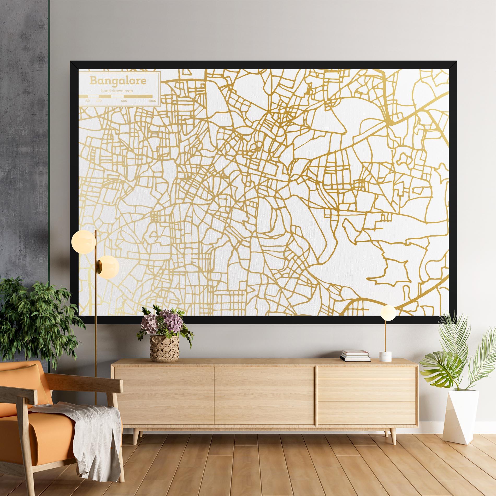 Obraz na Płótnie Bangalore Map mockup 9