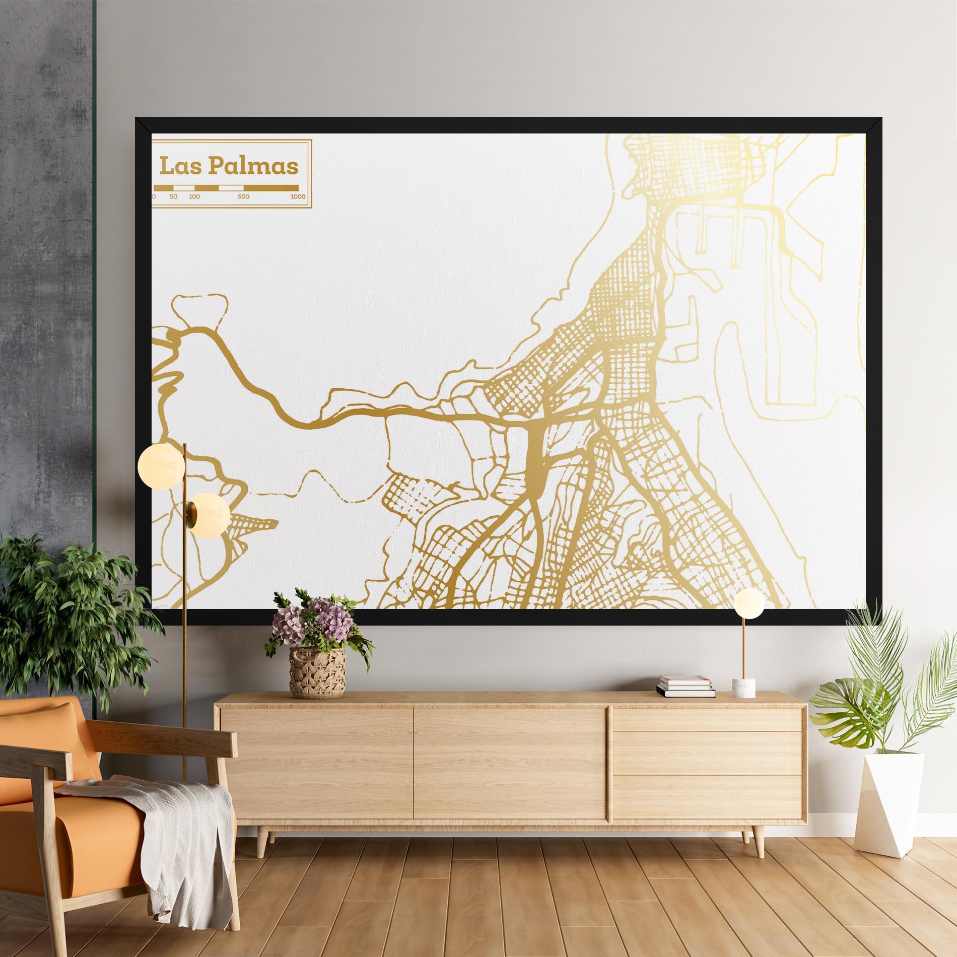 Obraz na Płótnie Las Palmas Gold Map mockup 9