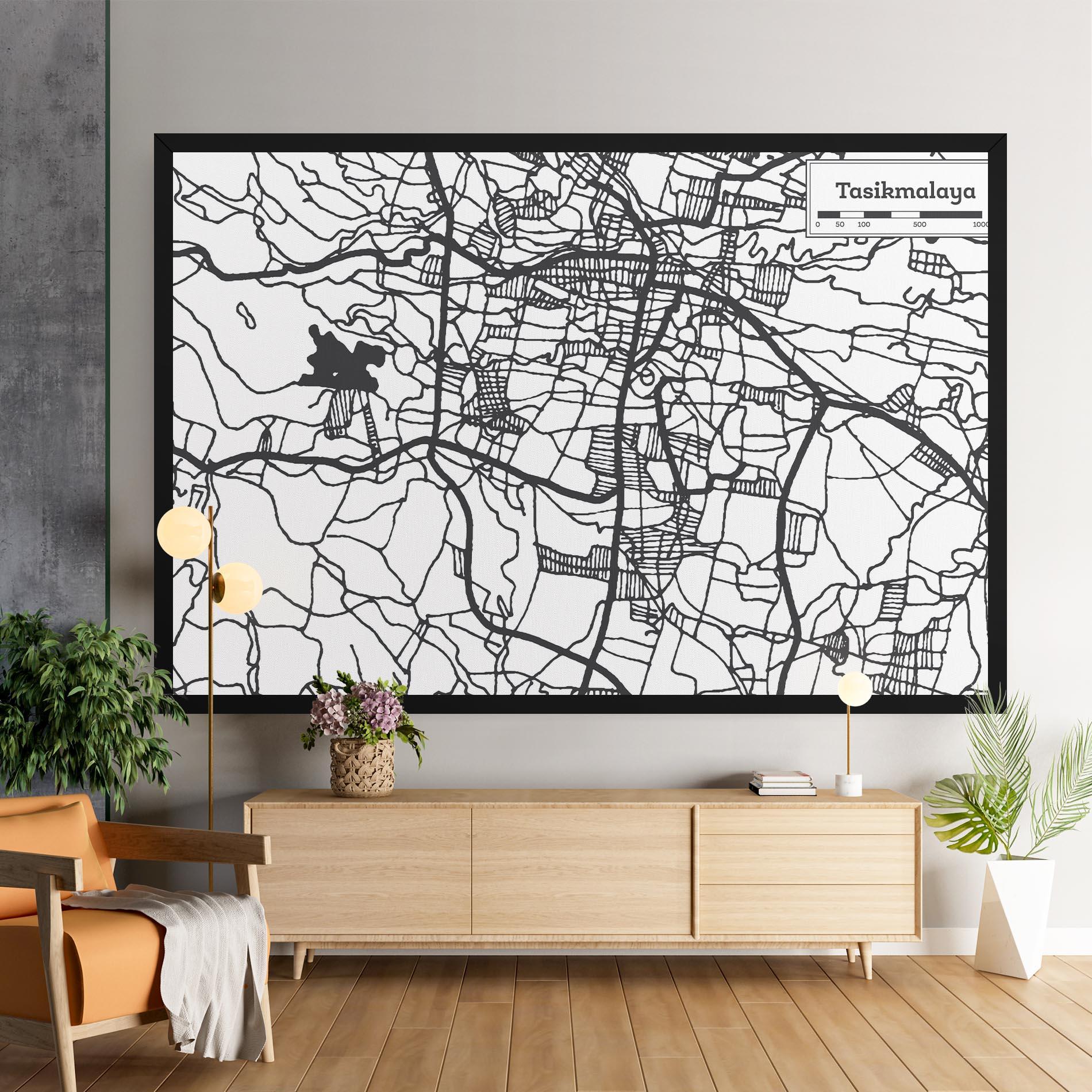 Obraz na Płótnie Tasikmalaya Map mockup 9