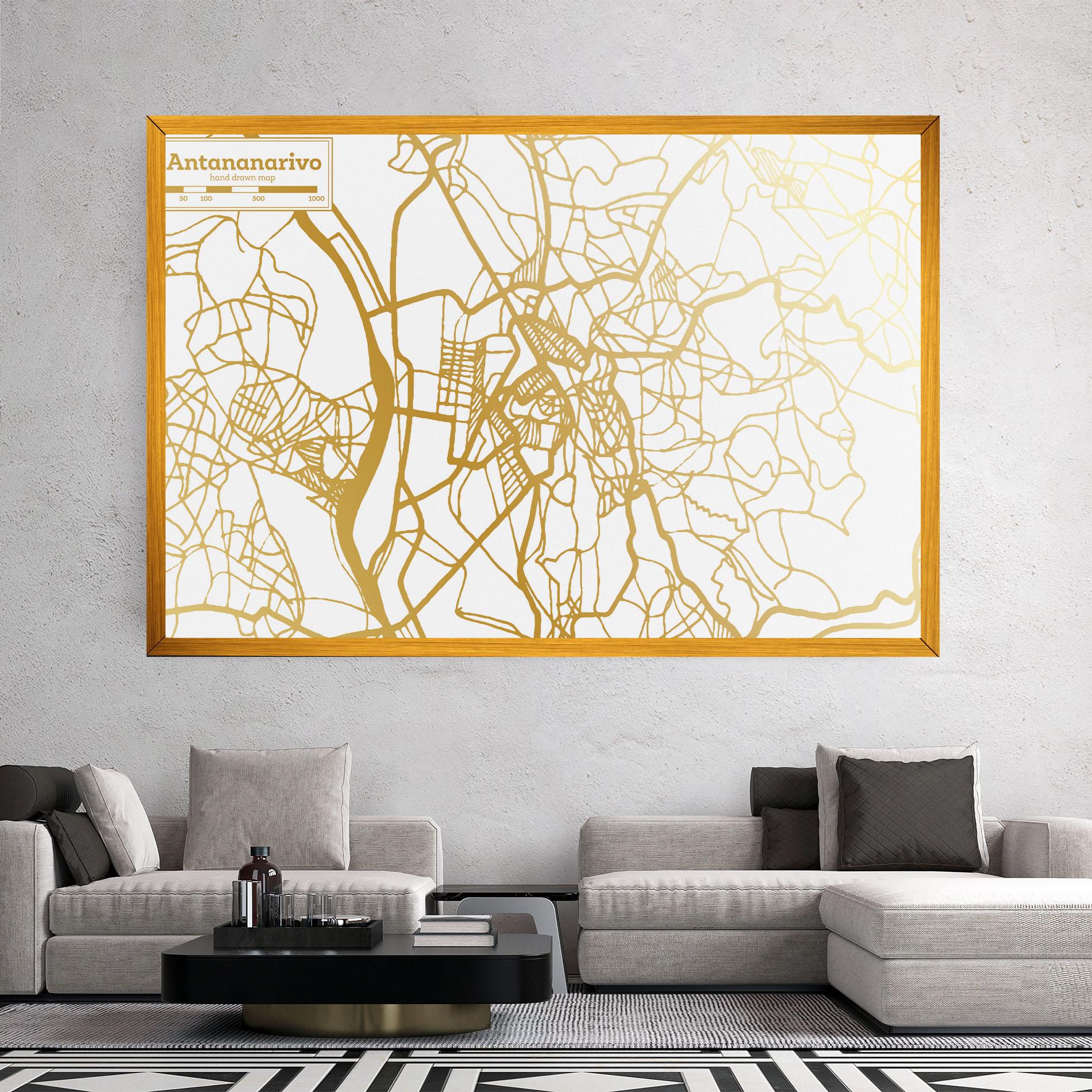 Obraz na Płótnie Antananarivo Map mockup 2