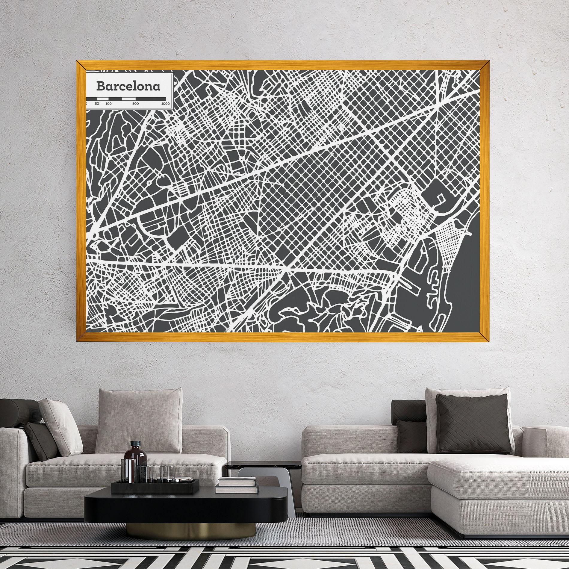 Obraz na Płótnie Barcelona Map mockup 2