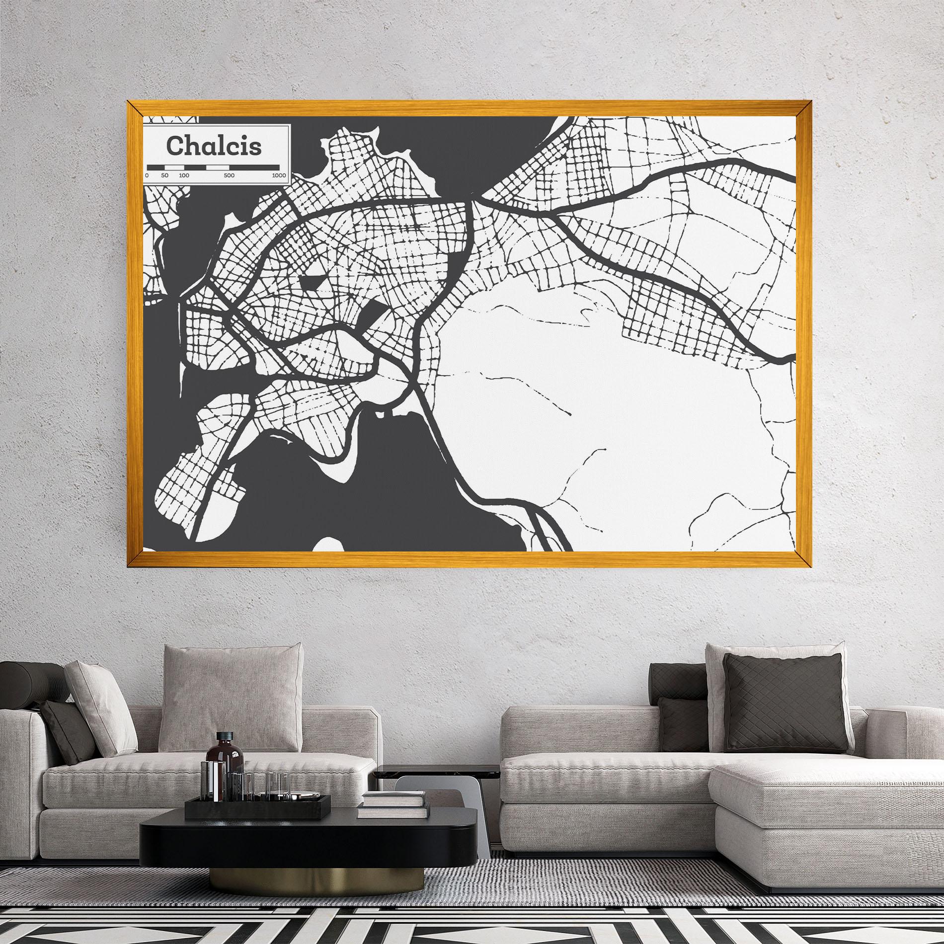 Obraz na Płótnie Chalcis Map mockup 2