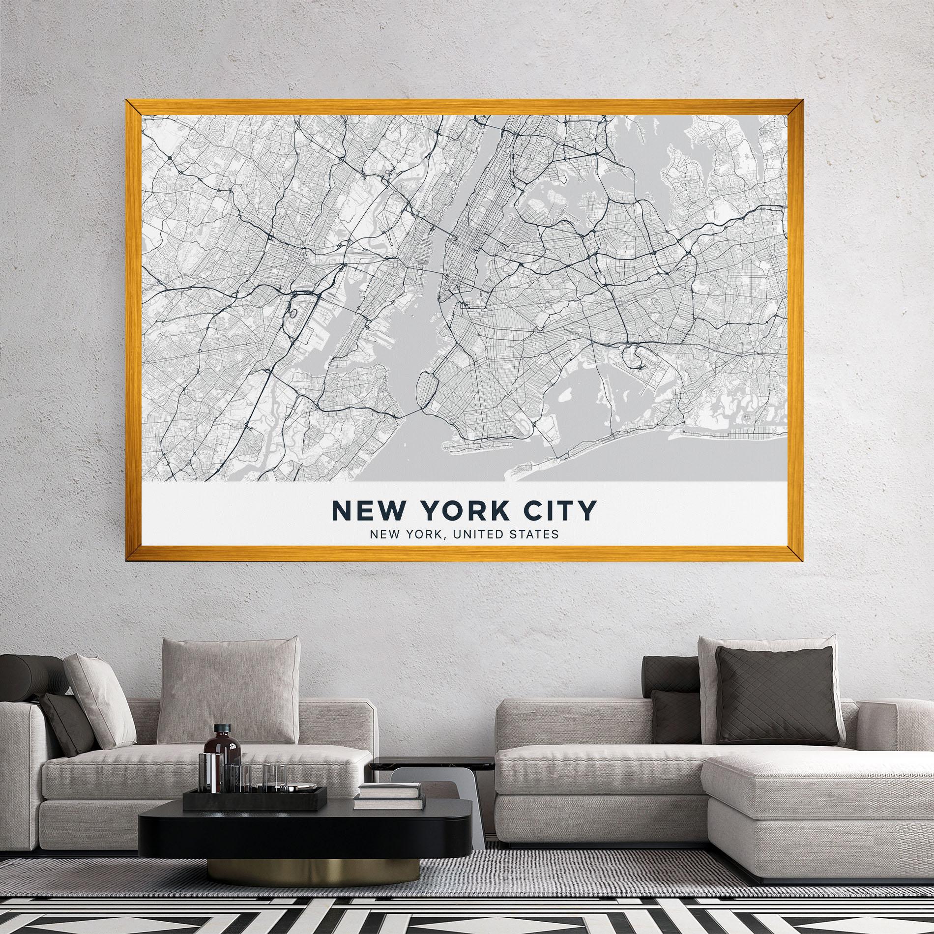 Obraz na Płótnie New York Map mockup 2