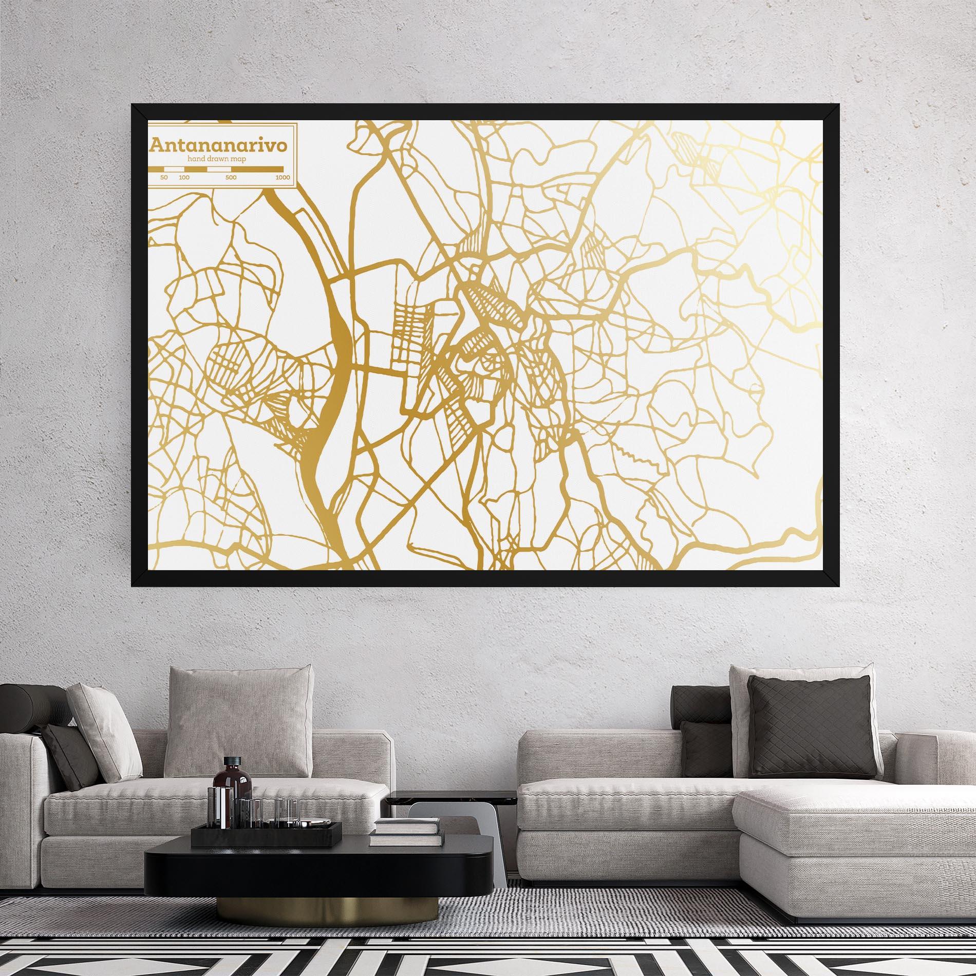 Obraz na Płótnie Antananarivo Map mockup 2