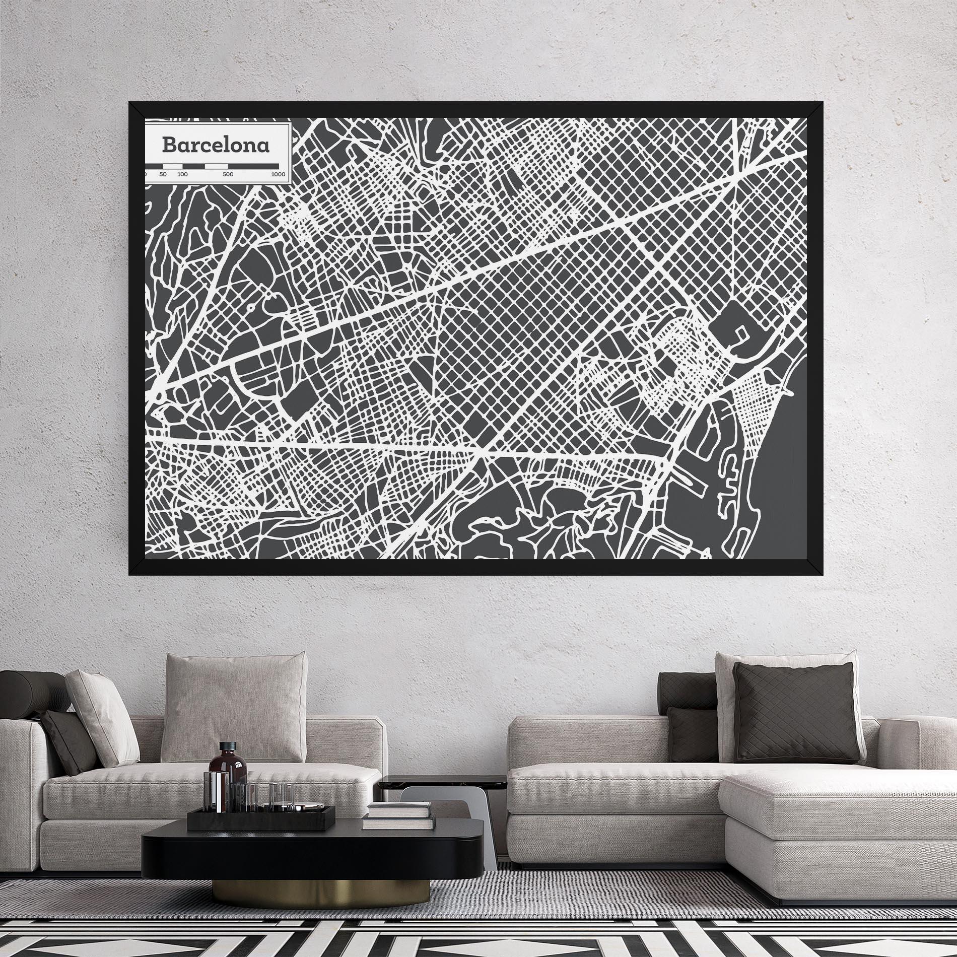 Obraz na Płótnie Barcelona Map mockup 2