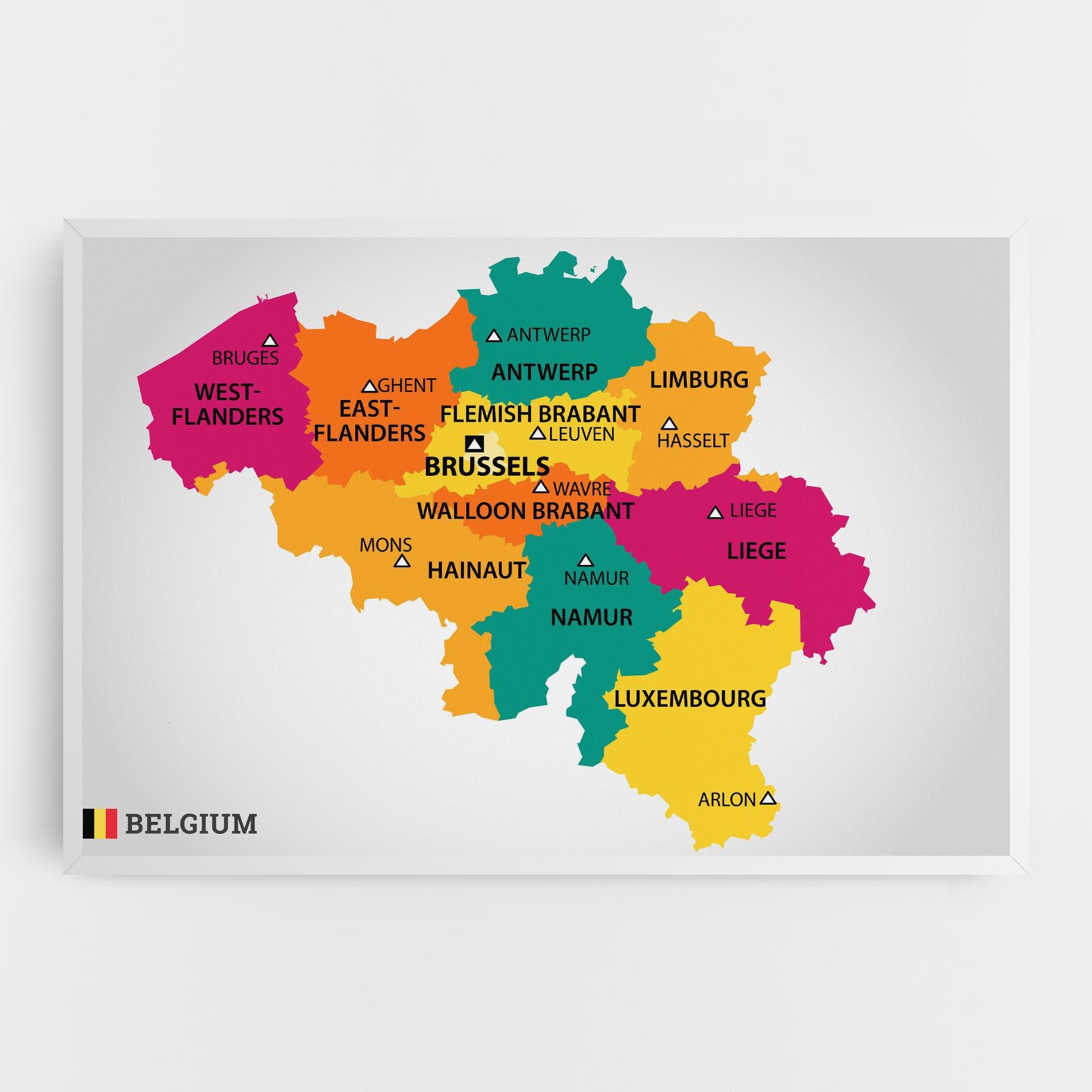 Obraz na Płótnie Belgium Color Map mockup 0
