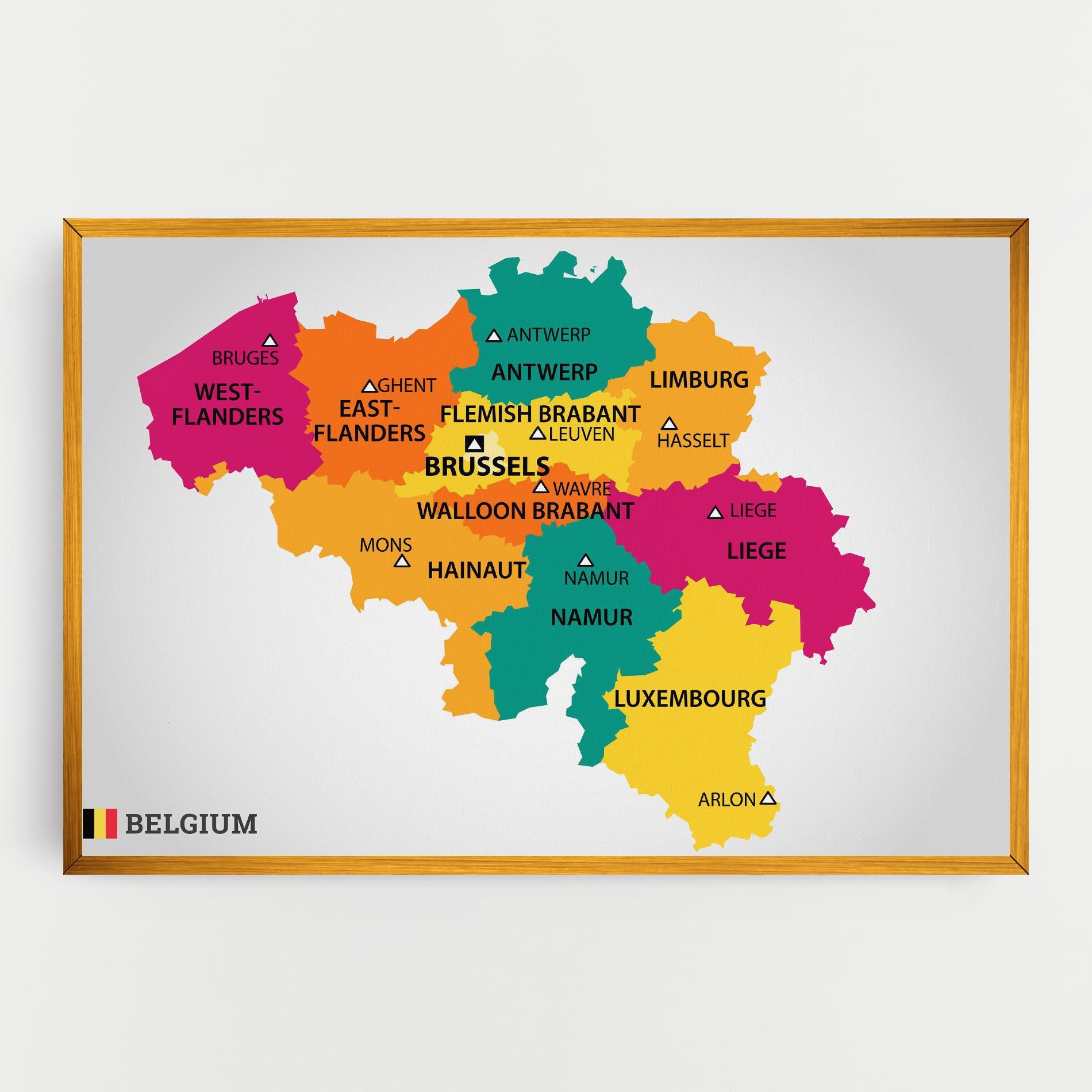 Obraz na Płótnie Belgium Color Map mockup 0