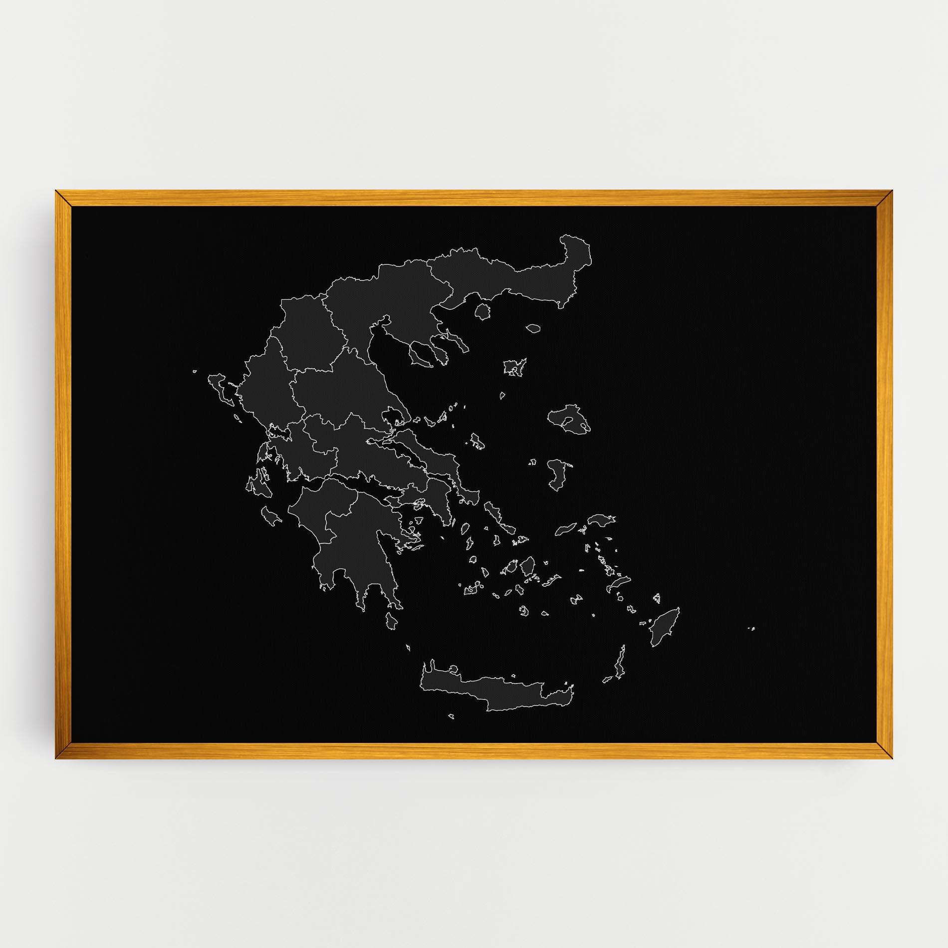 Obraz na Płótnie Greece Grey Map mockup 0