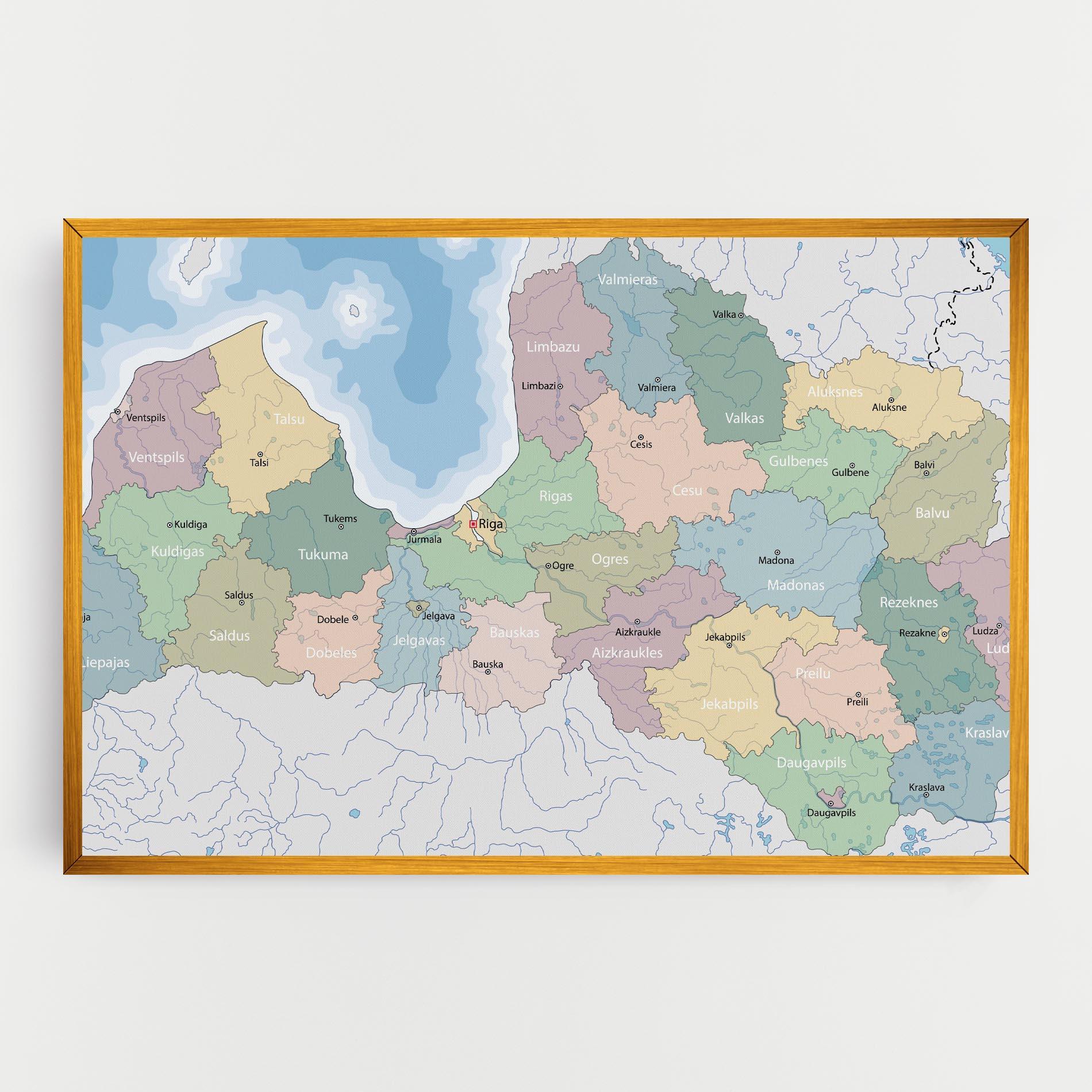 Obraz na Płótnie Latvia Color Map mockup 0