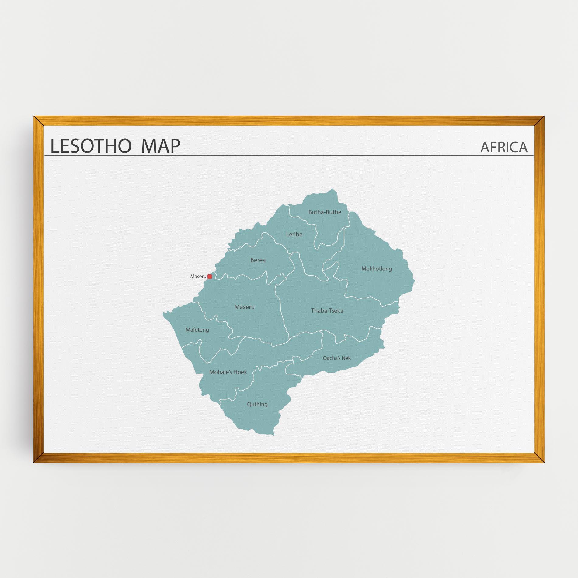 Obraz na Płótnie Lesotho Map mockup 0