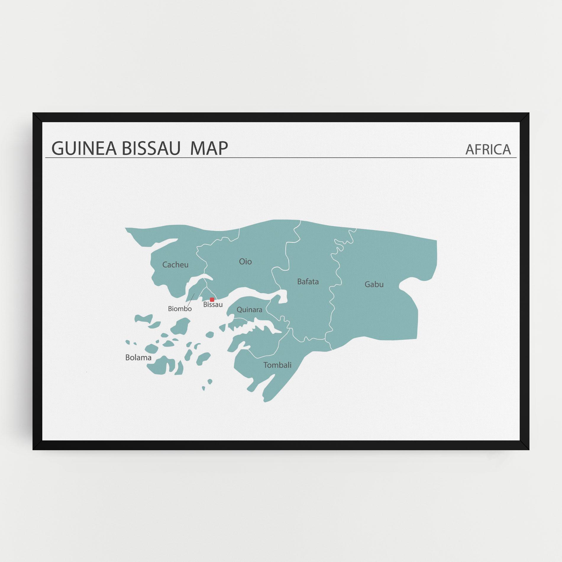 Obraz na Płótnie Guinea Bissau Map mockup 0