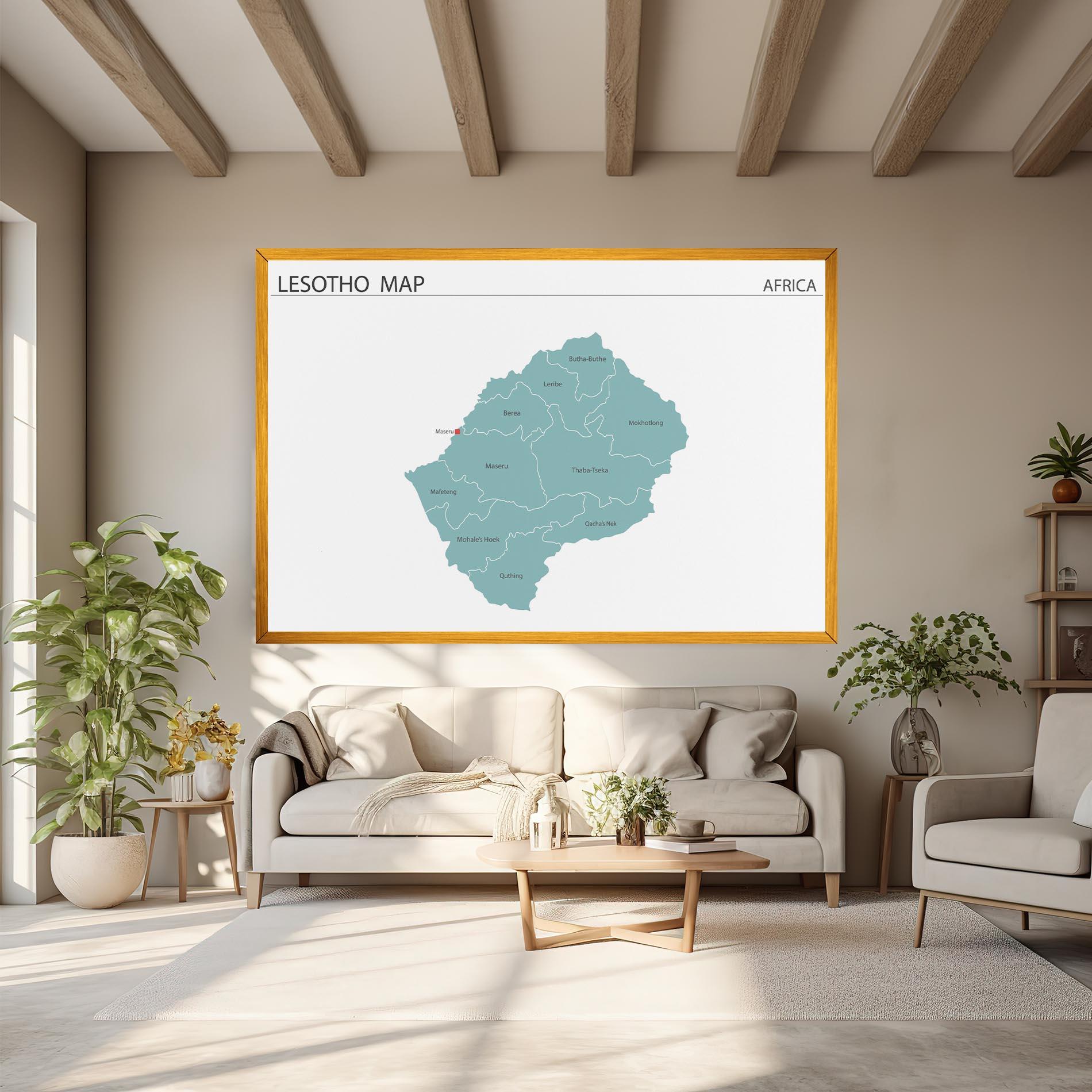 Obraz na Płótnie Lesotho Map mockup 6