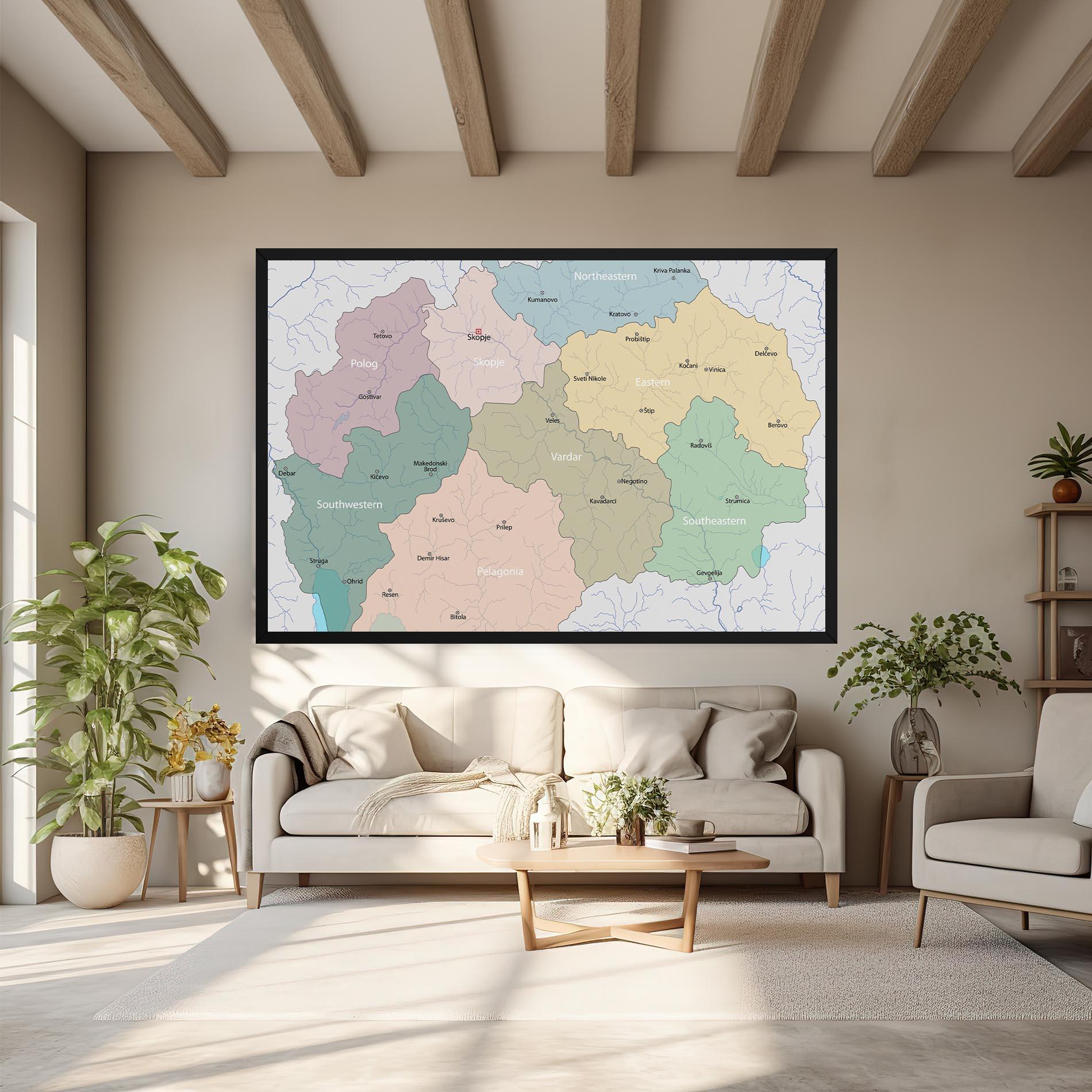 Obraz na Płótnie North Macedonia Map mockup 6