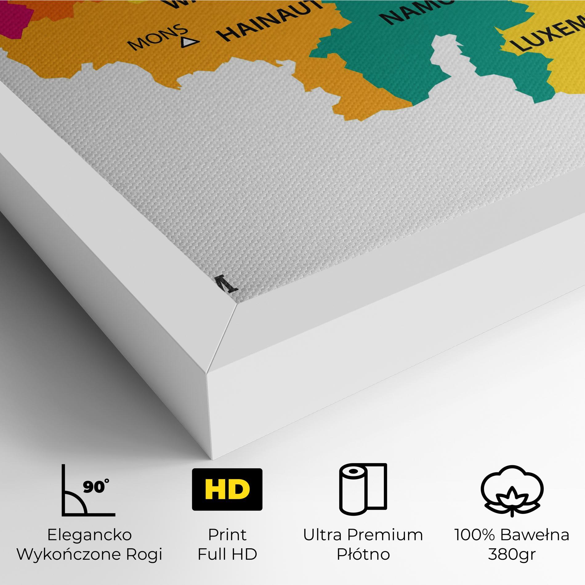 Obraz na Płótnie Belgium Color Map mockup 4