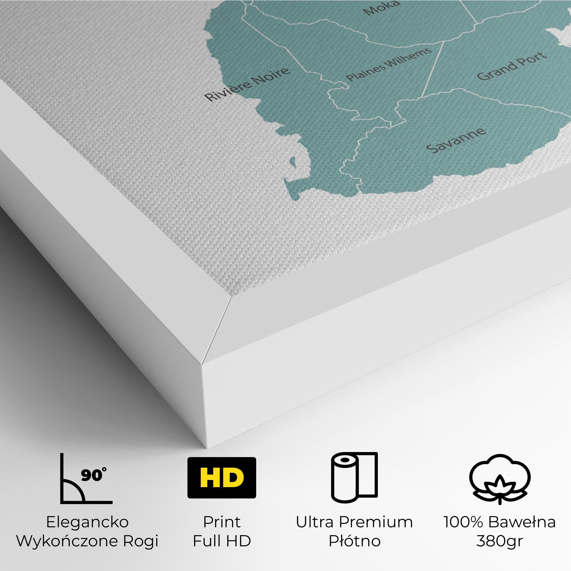 Obraz na Płótnie Mauritius Map mockup 4