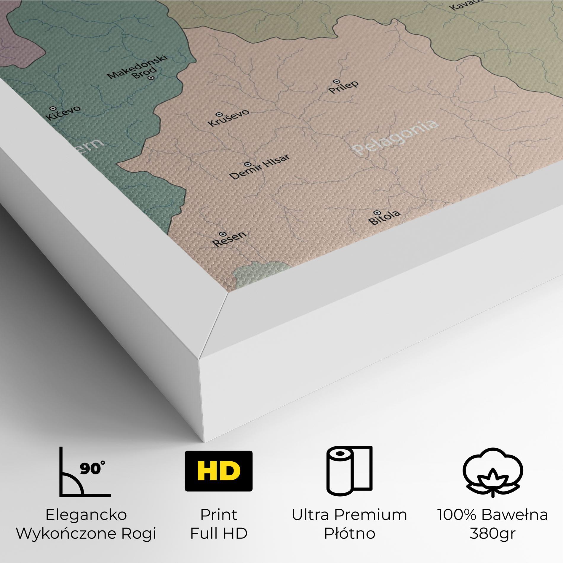 Obraz na Płótnie North Macedonia Map mockup 4