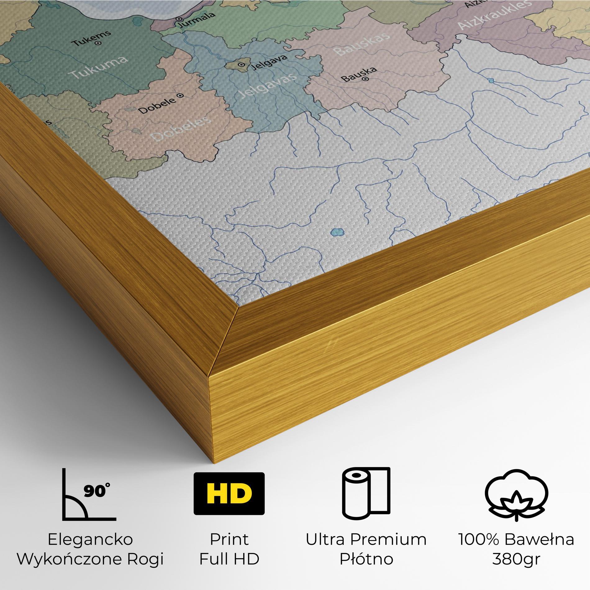 Obraz na Płótnie Latvia Color Map mockup 4