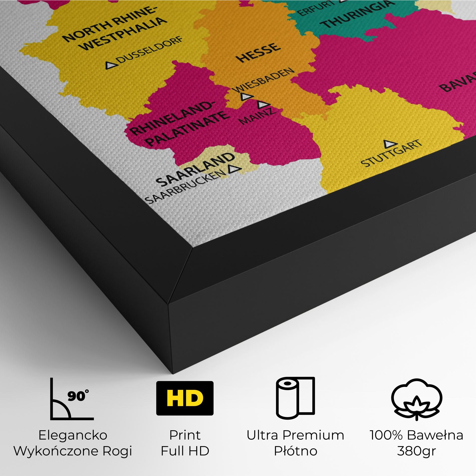 Obraz na Płótnie Germany Color Map mockup 4