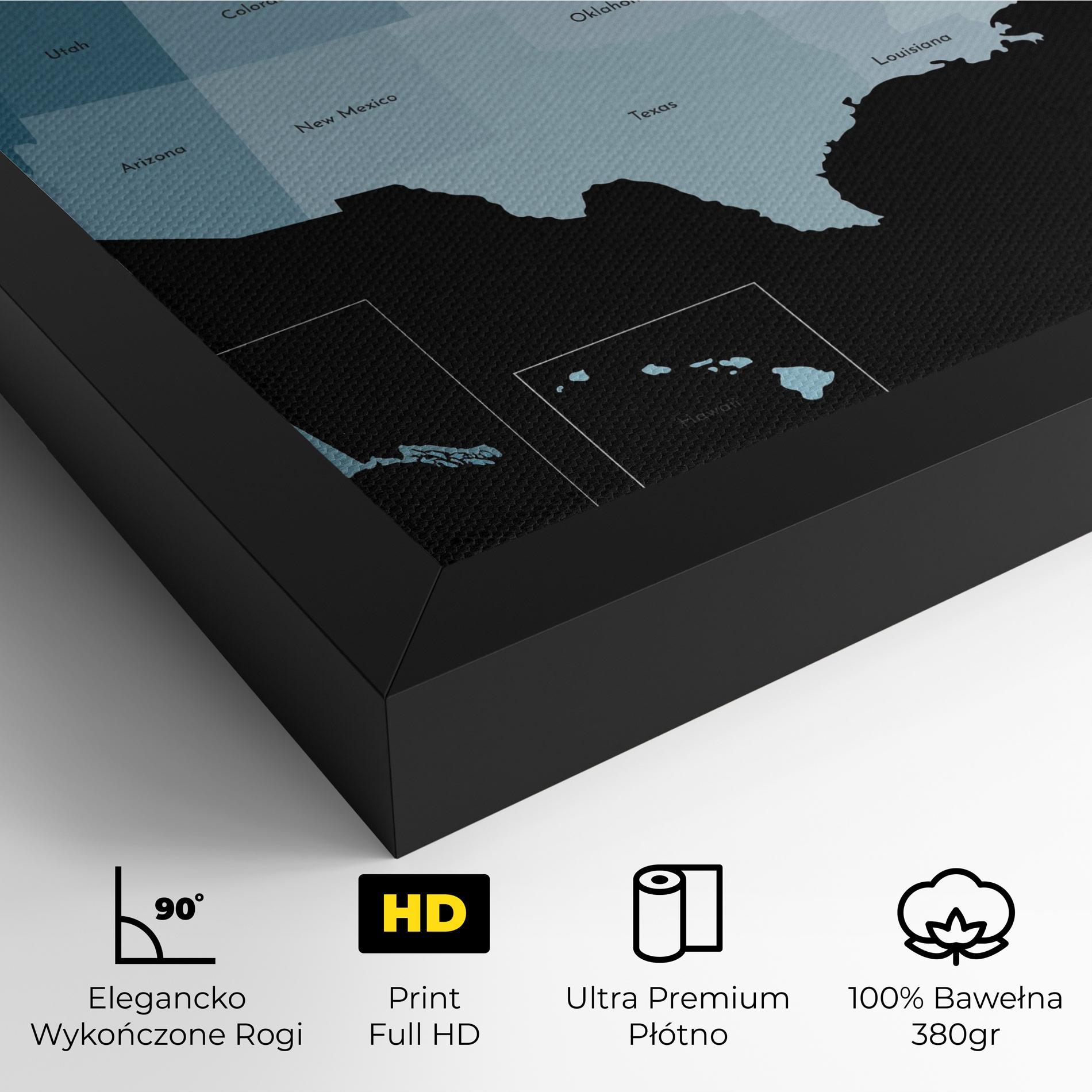 Obraz na Płótnie Sua Blue Map mockup 4