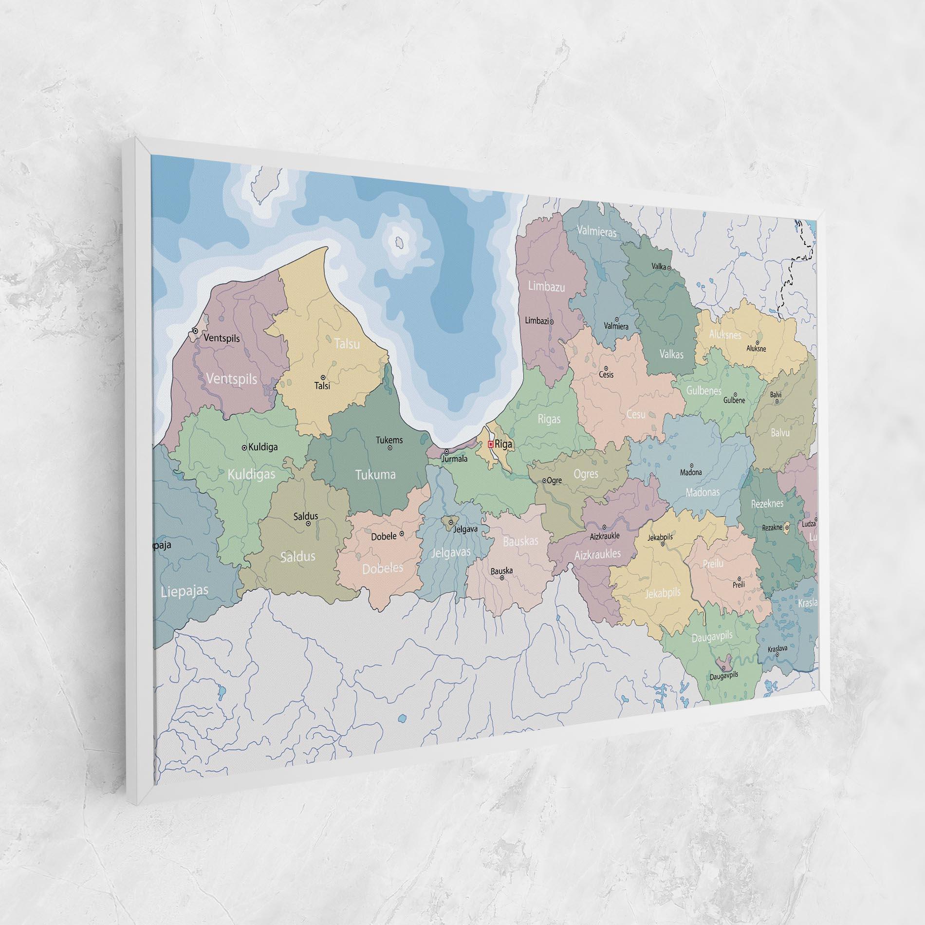 Obraz na Płótnie Latvia Color Map mockup 1