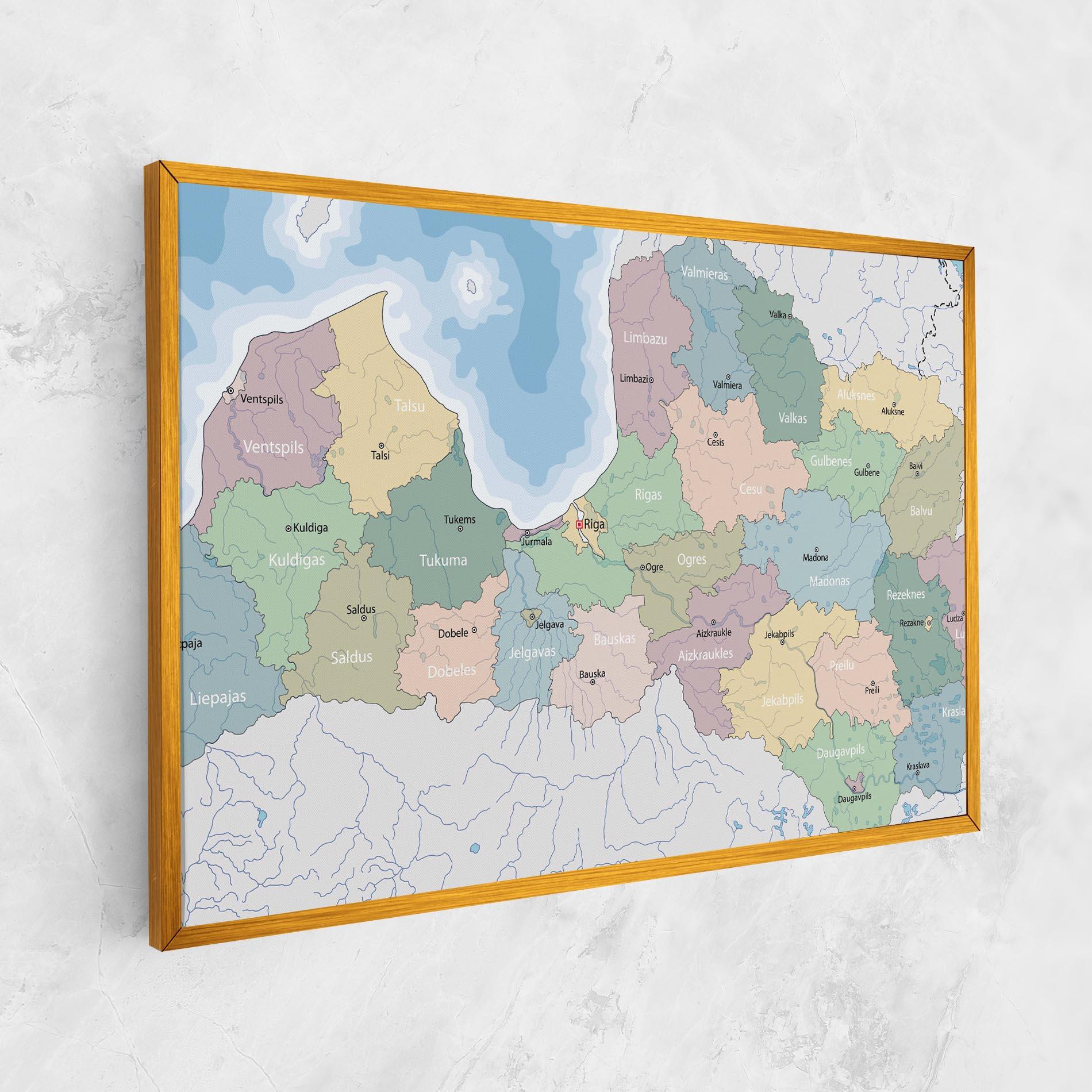 Obraz na Płótnie Latvia Color Map mockup 1