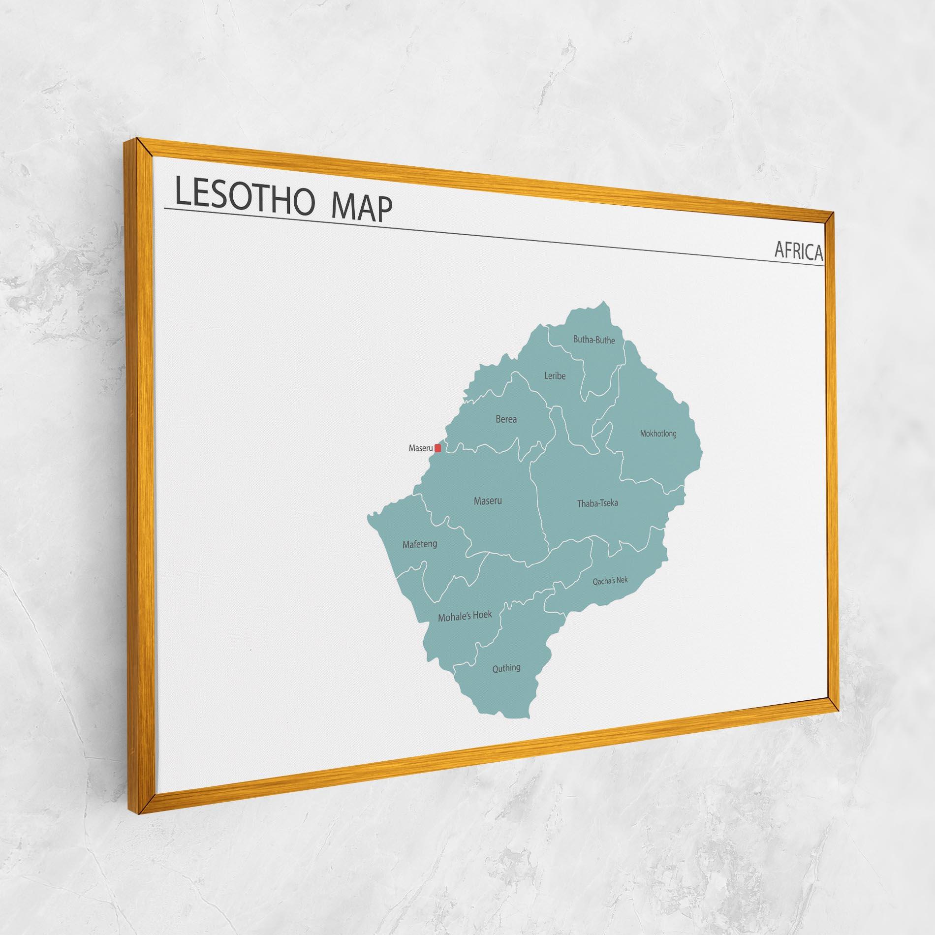 Obraz na Płótnie Lesotho Map mockup 1