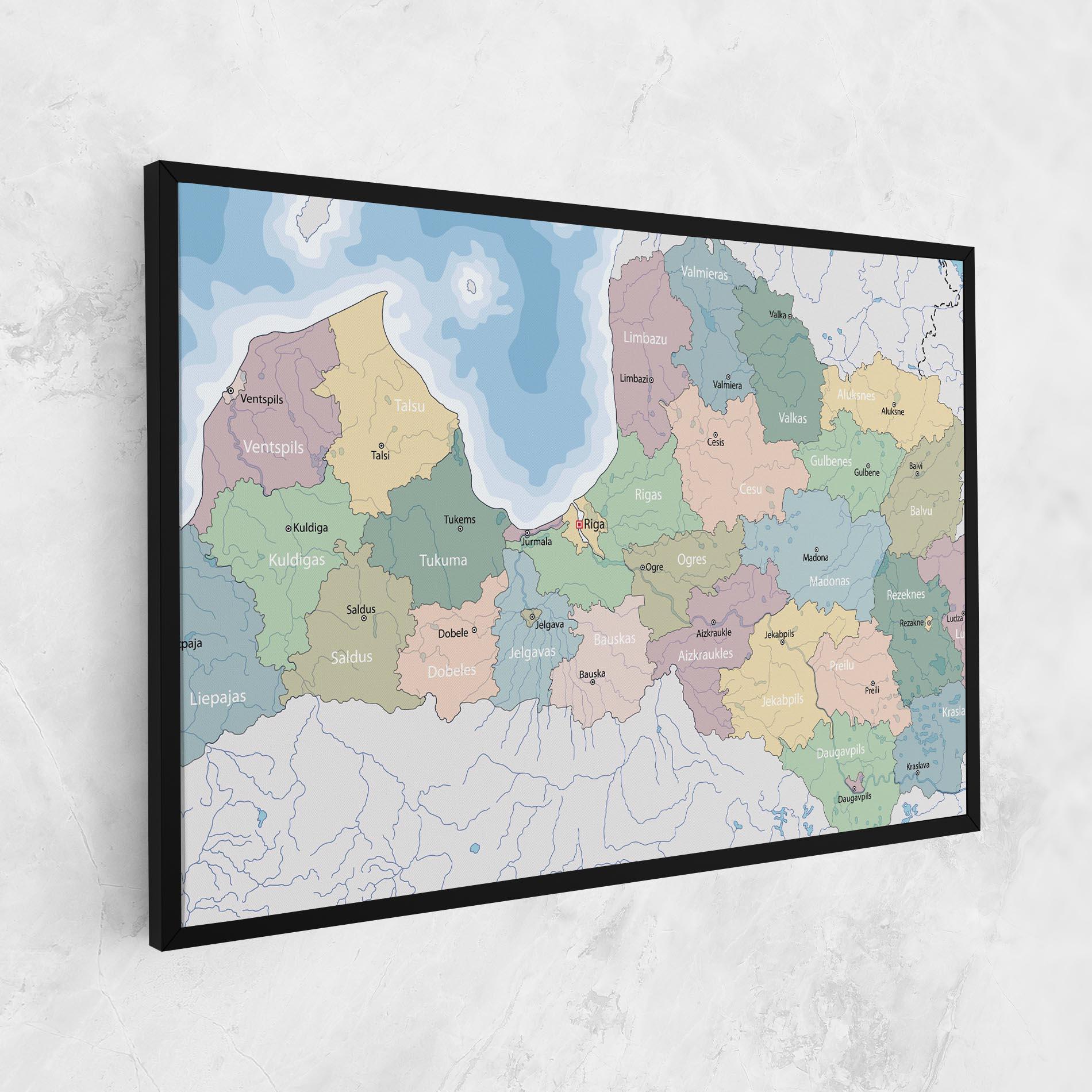 Obraz na Płótnie Latvia Color Map mockup 1
