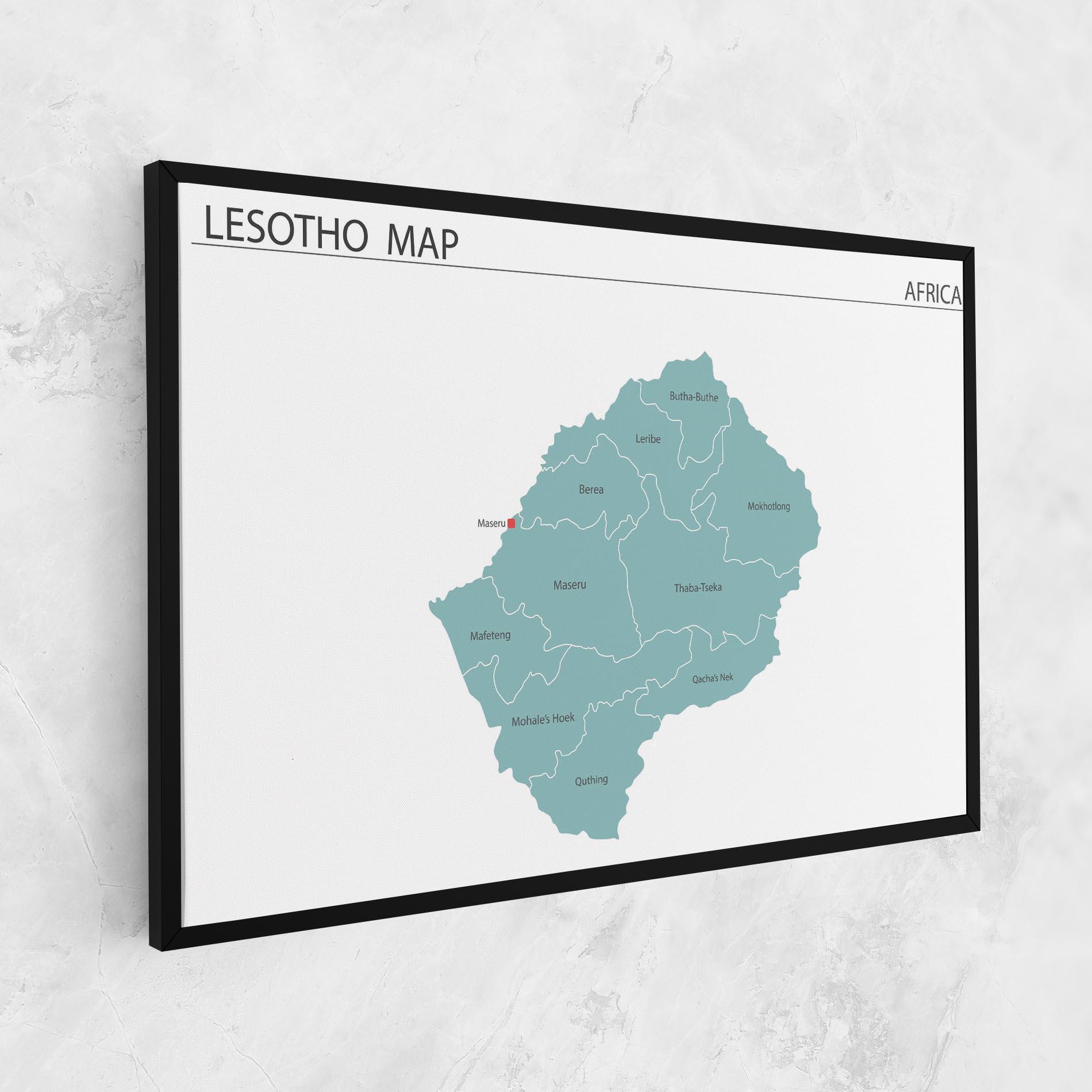 Obraz na Płótnie Lesotho Map mockup 1