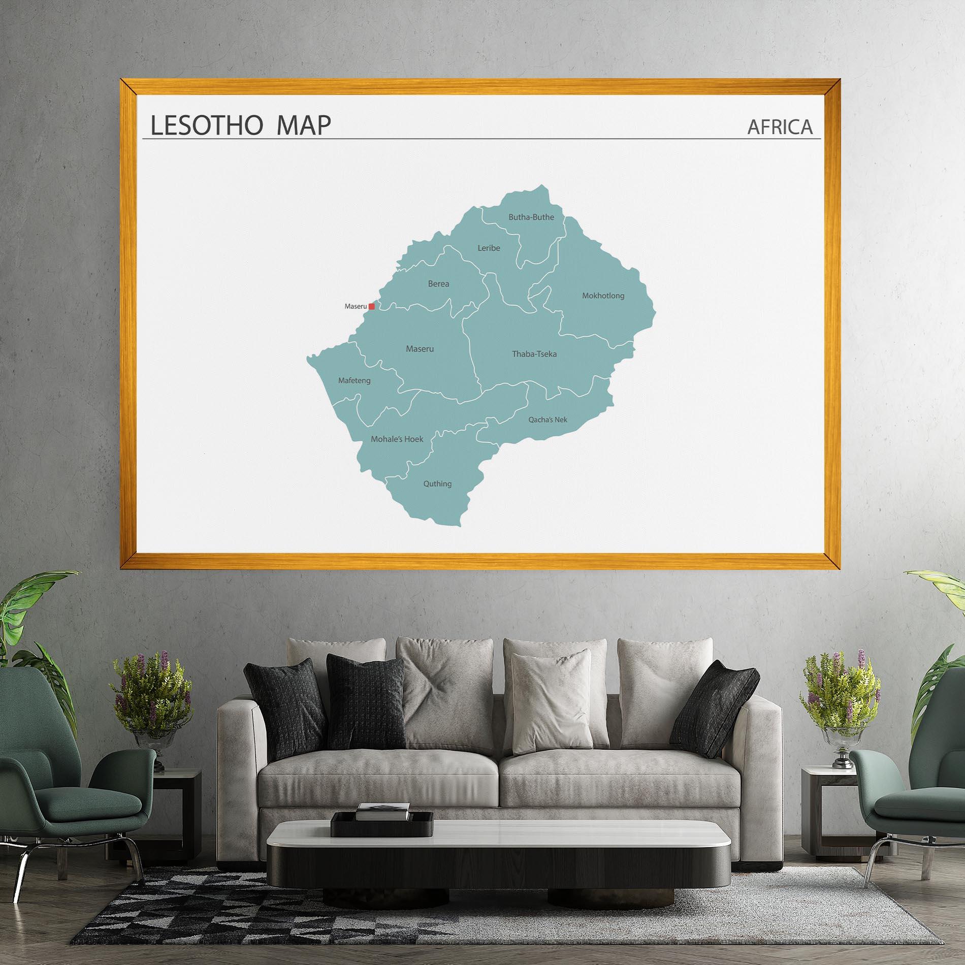 Obraz na Płótnie Lesotho Map mockup 7