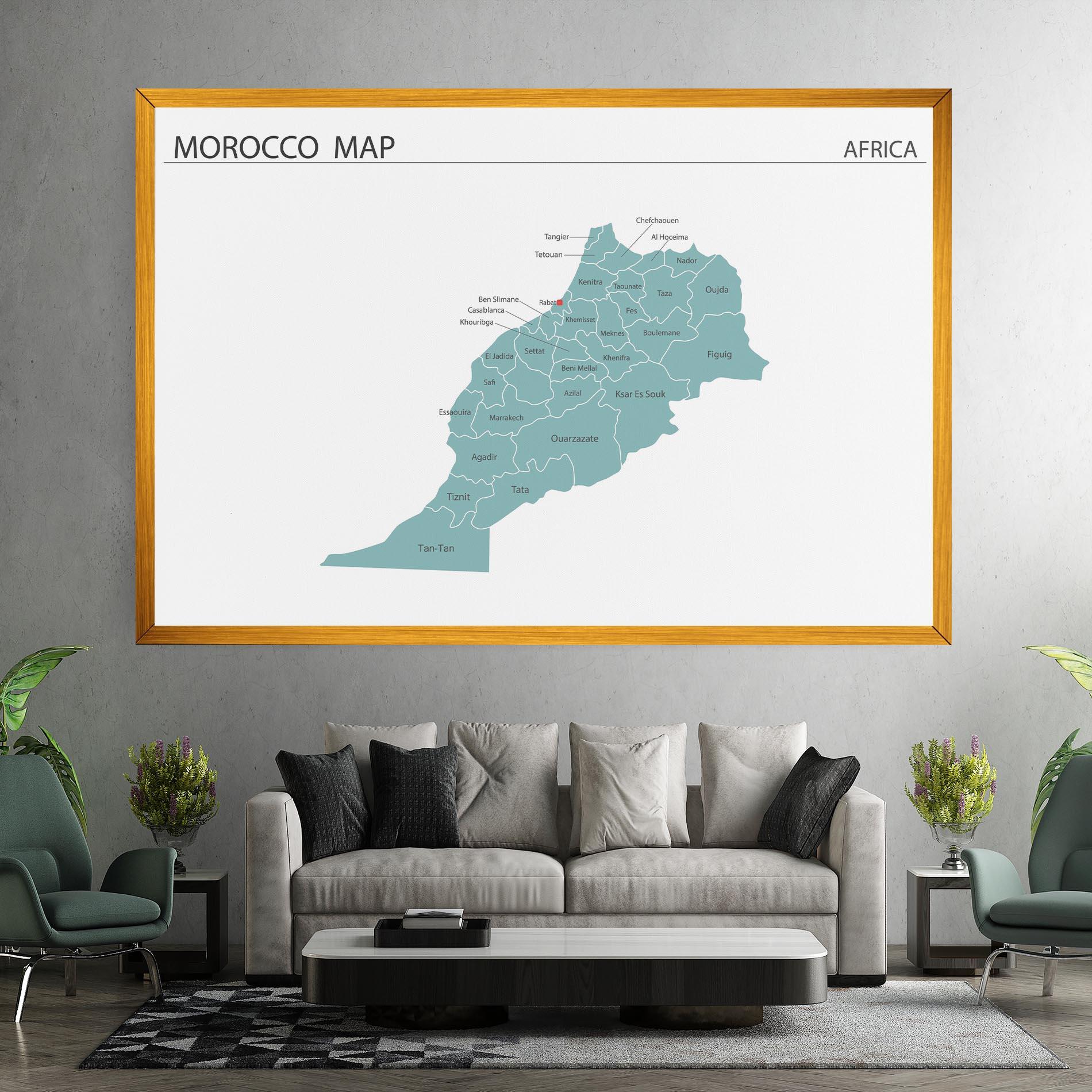 Obraz na Płótnie Morocco Map mockup 7