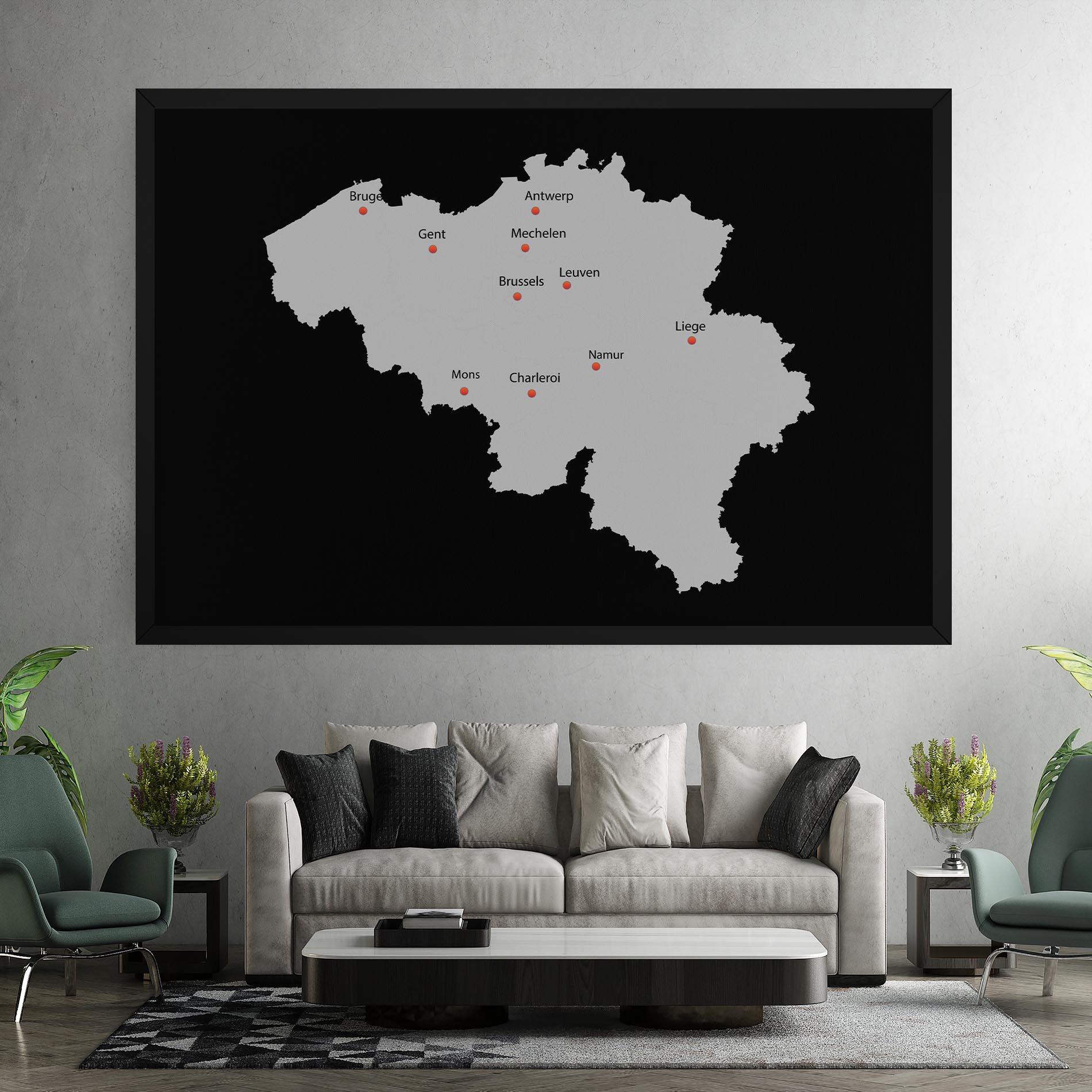 Obraz na Płótnie Belgium Map mockup 7