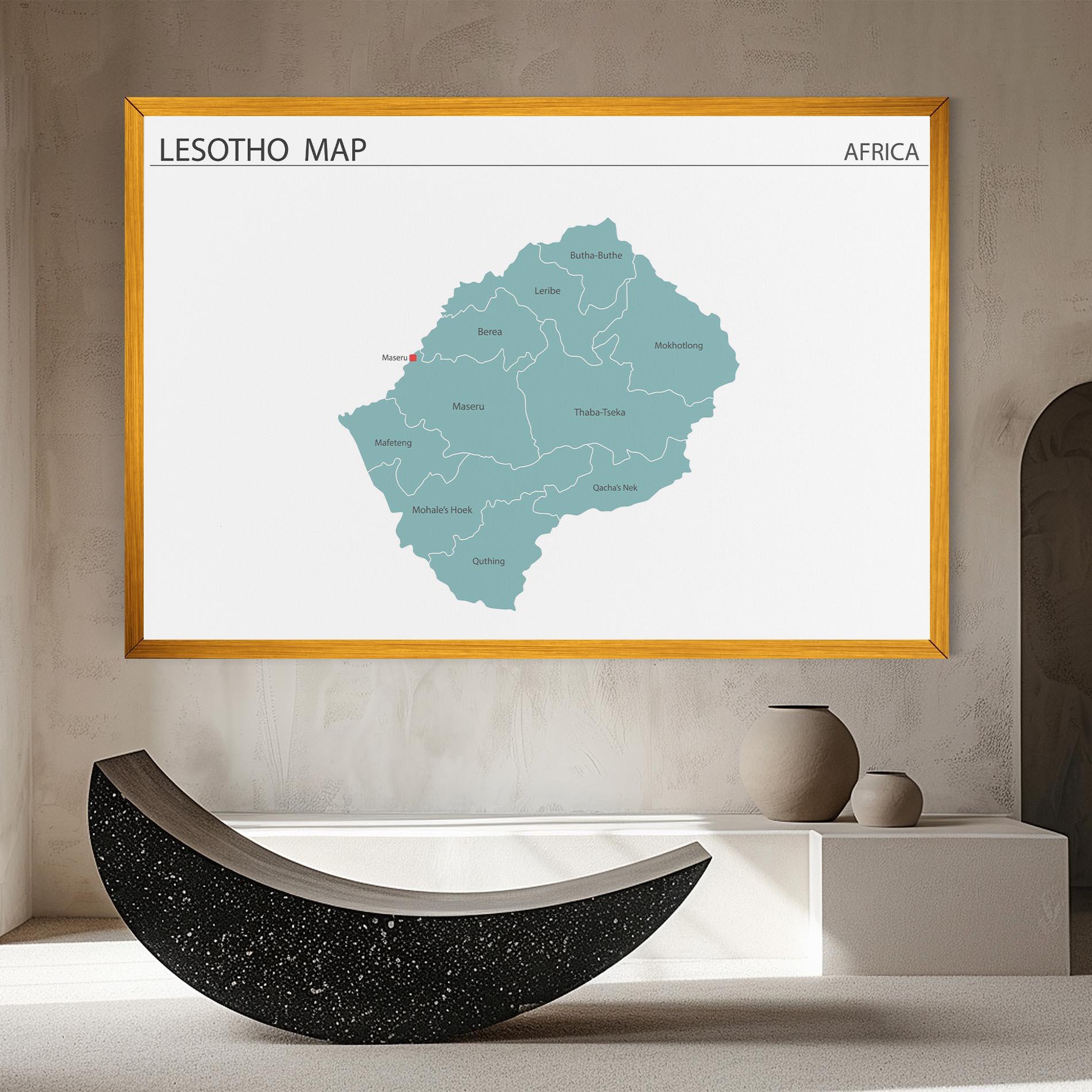 Obraz na Płótnie Lesotho Map mockup 8