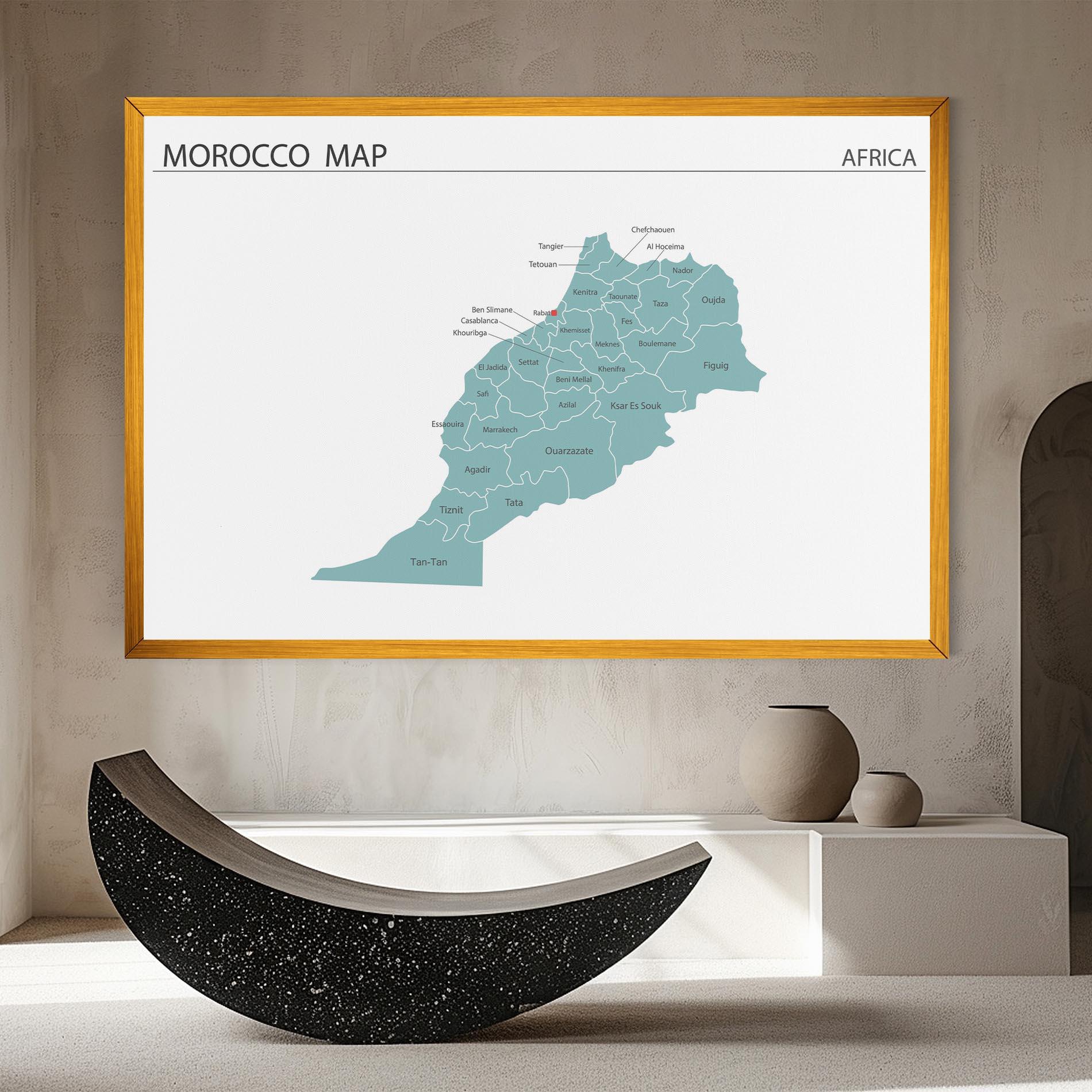 Obraz na Płótnie Morocco Map mockup 8