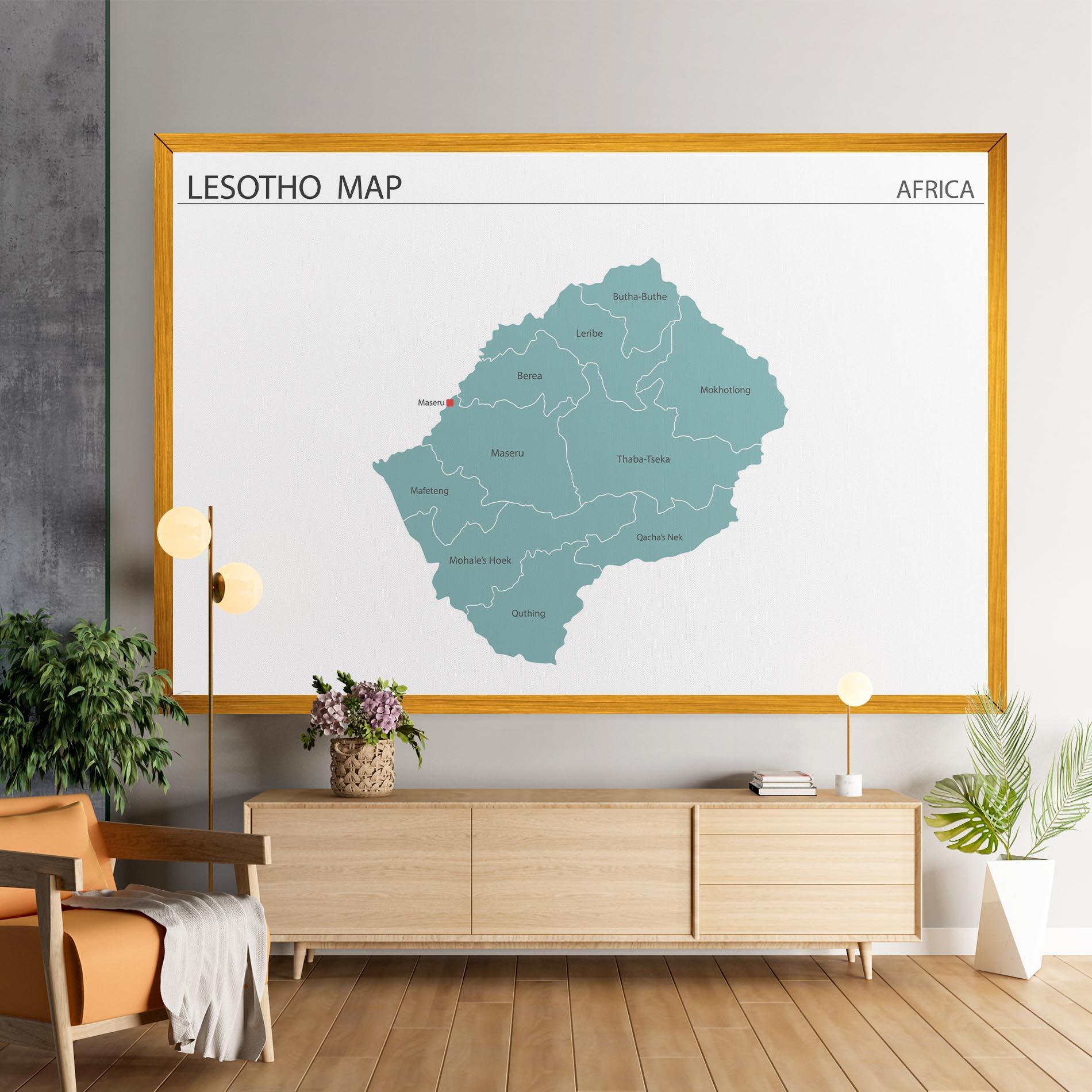Obraz na Płótnie Lesotho Map mockup 9