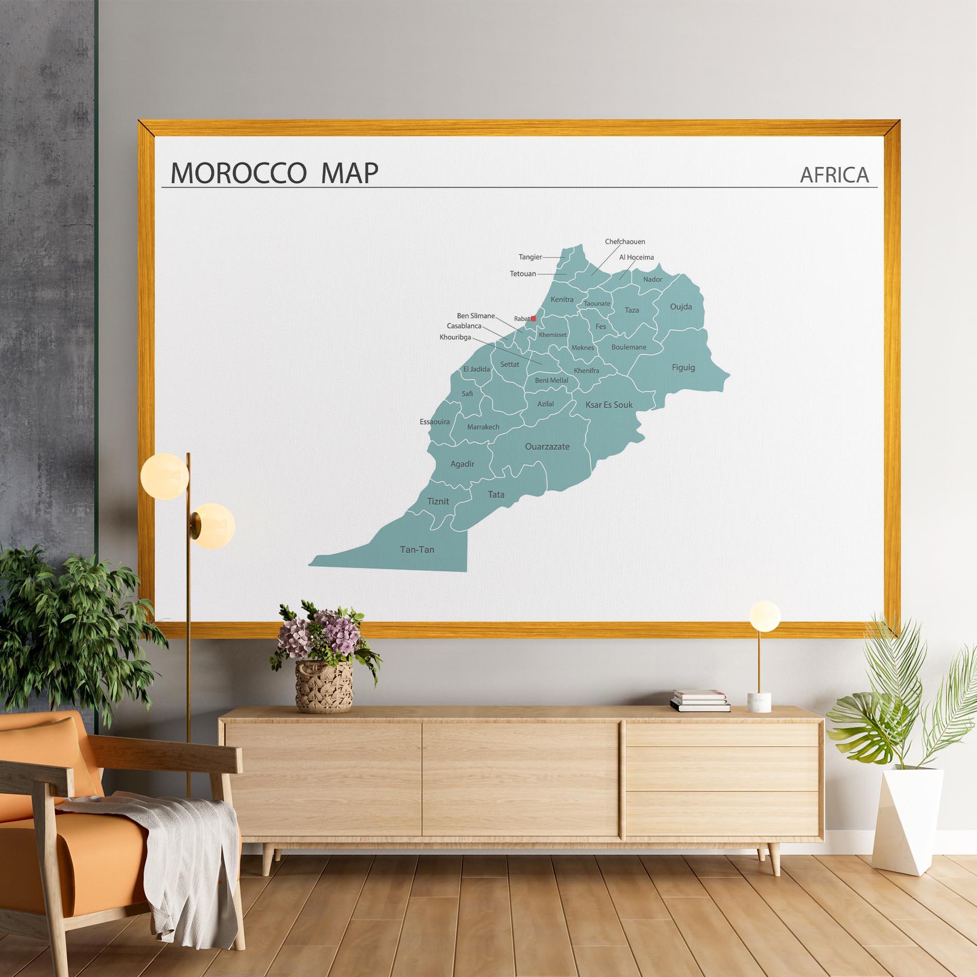 Obraz na Płótnie Morocco Map mockup 9