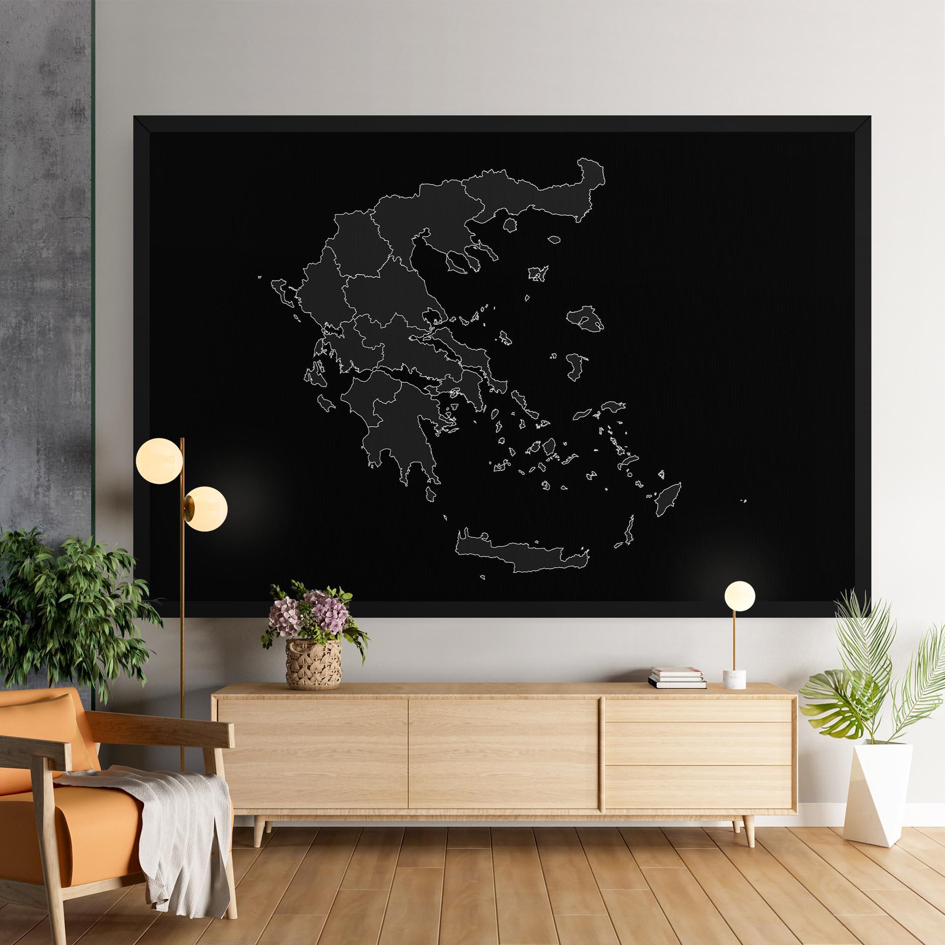 Obraz na Płótnie Greece Grey Map mockup 9