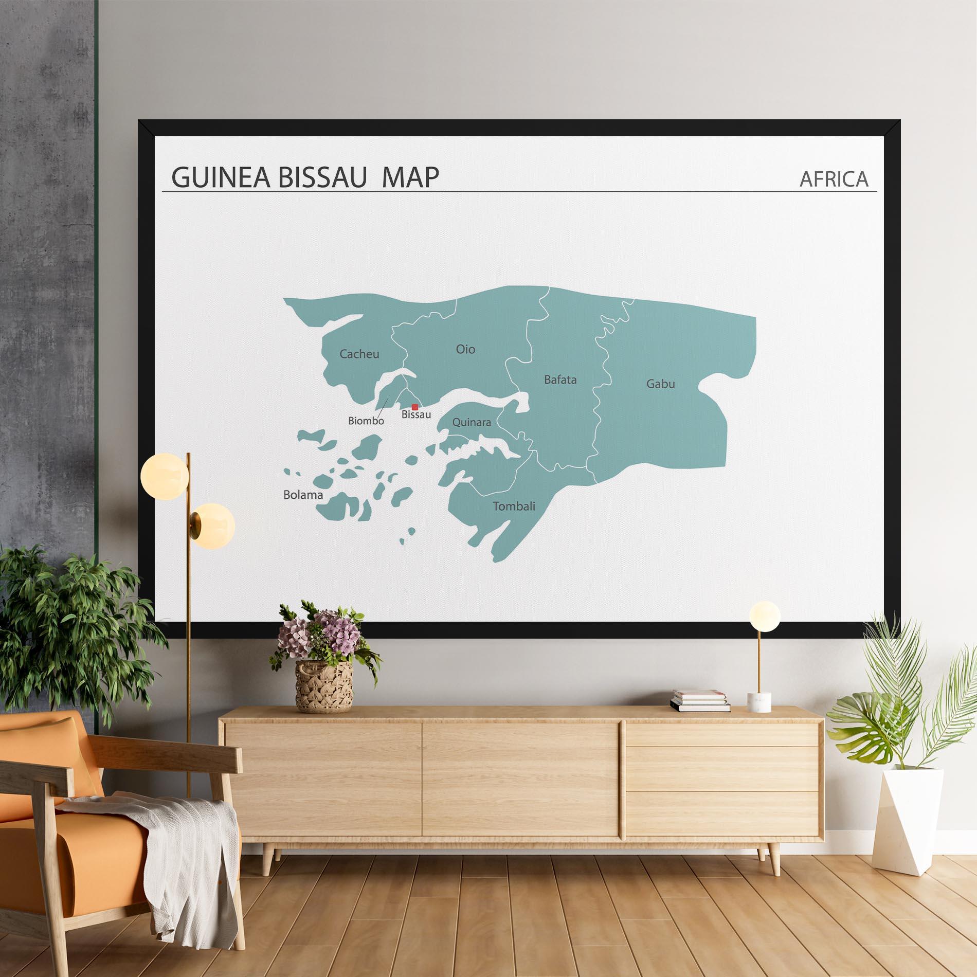 Obraz na Płótnie Guinea Bissau Map mockup 9