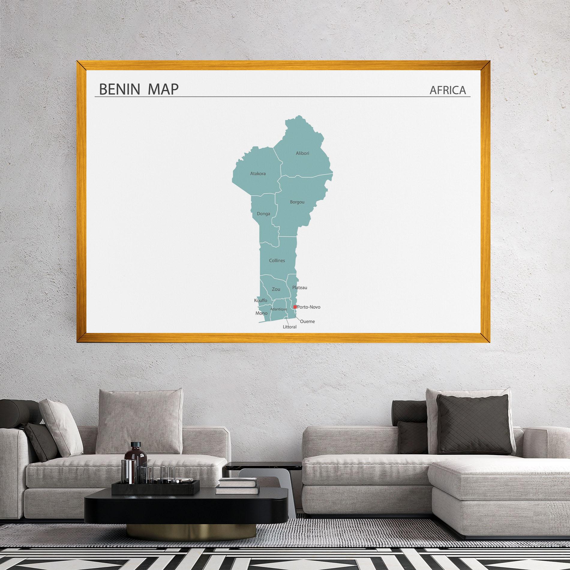 Obraz na Płótnie Benin Map mockup 2